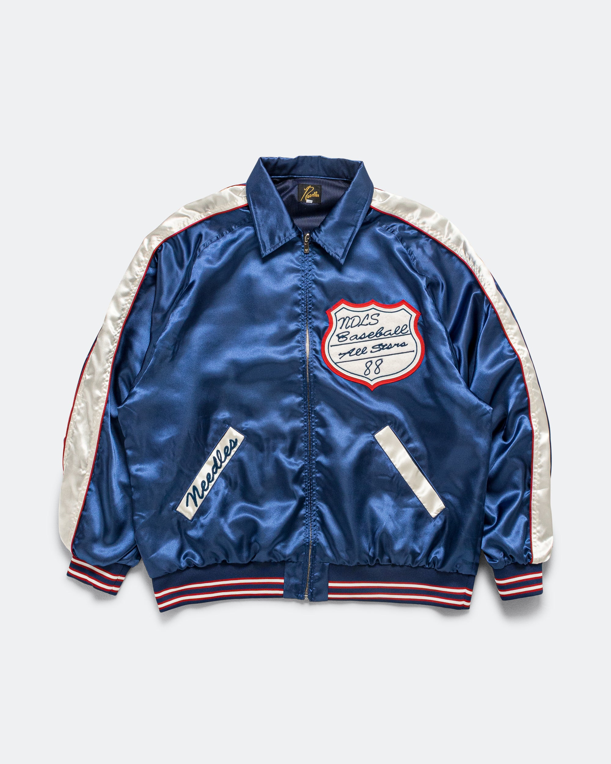 Needles - Stadium Jacket - Navy Poly Sateen | UP THERE