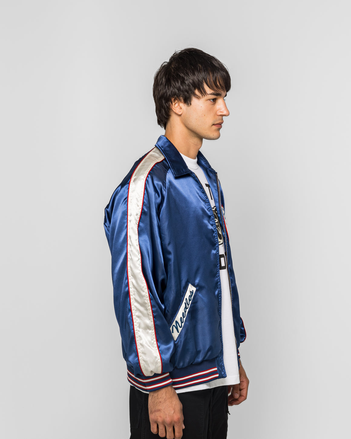 Needles - Stadium Jacket - Navy Poly Sateen | UP THERE