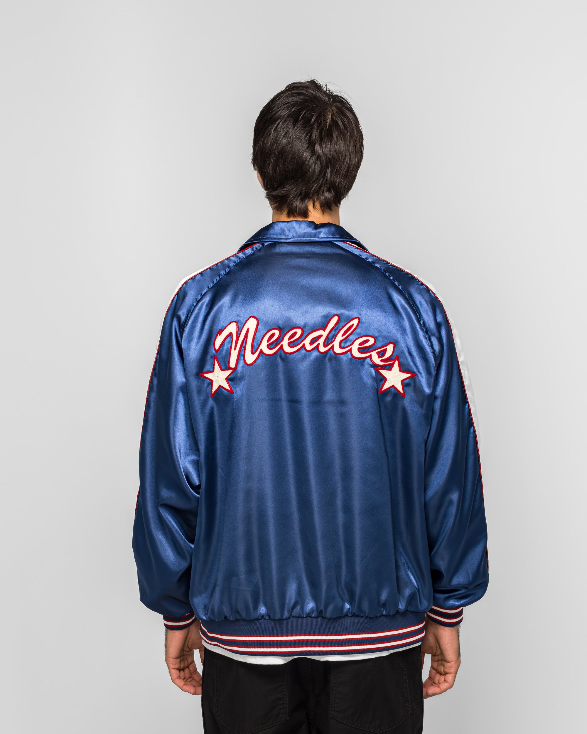 Needles - Stadium Jacket - Navy Poly Sateen | UP THERE