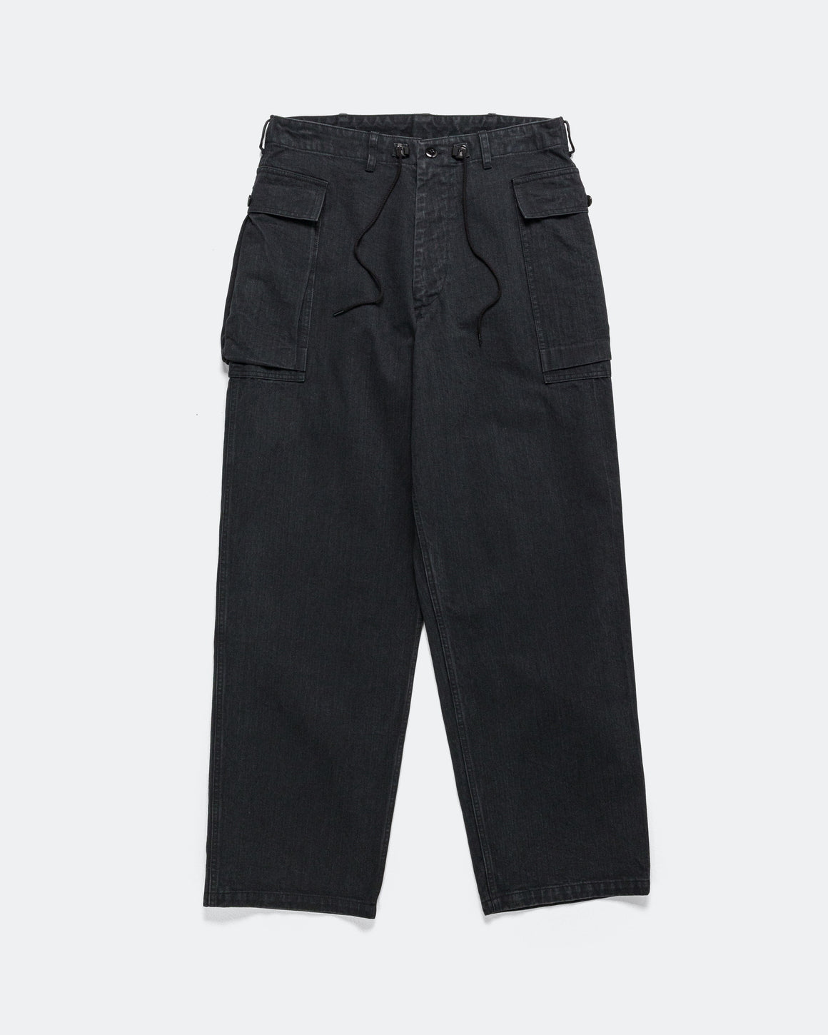 Needles - String Field Pant - Black Cotton Herringbone - UP THERE