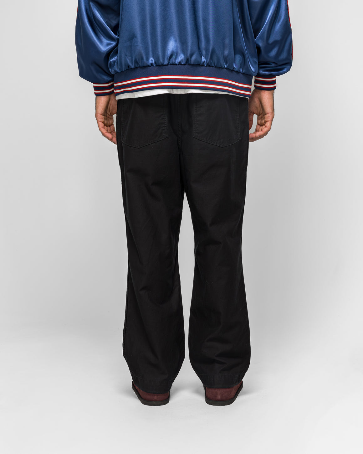 Needles - String Field Pant - Black Reversed Sateen - UP THERE