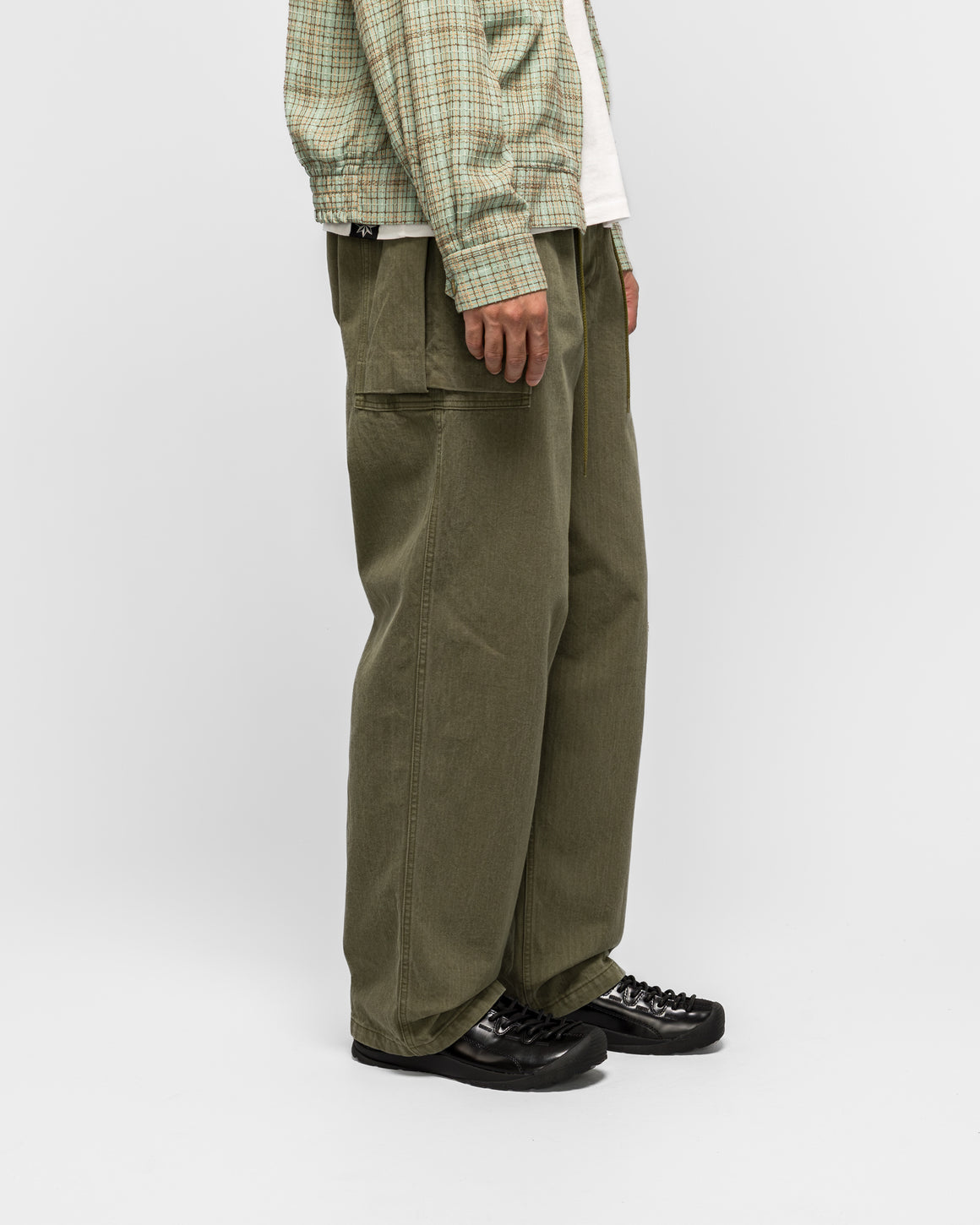 Needles - String Field Pant - Olive Cotton Herringbone - UP THERE