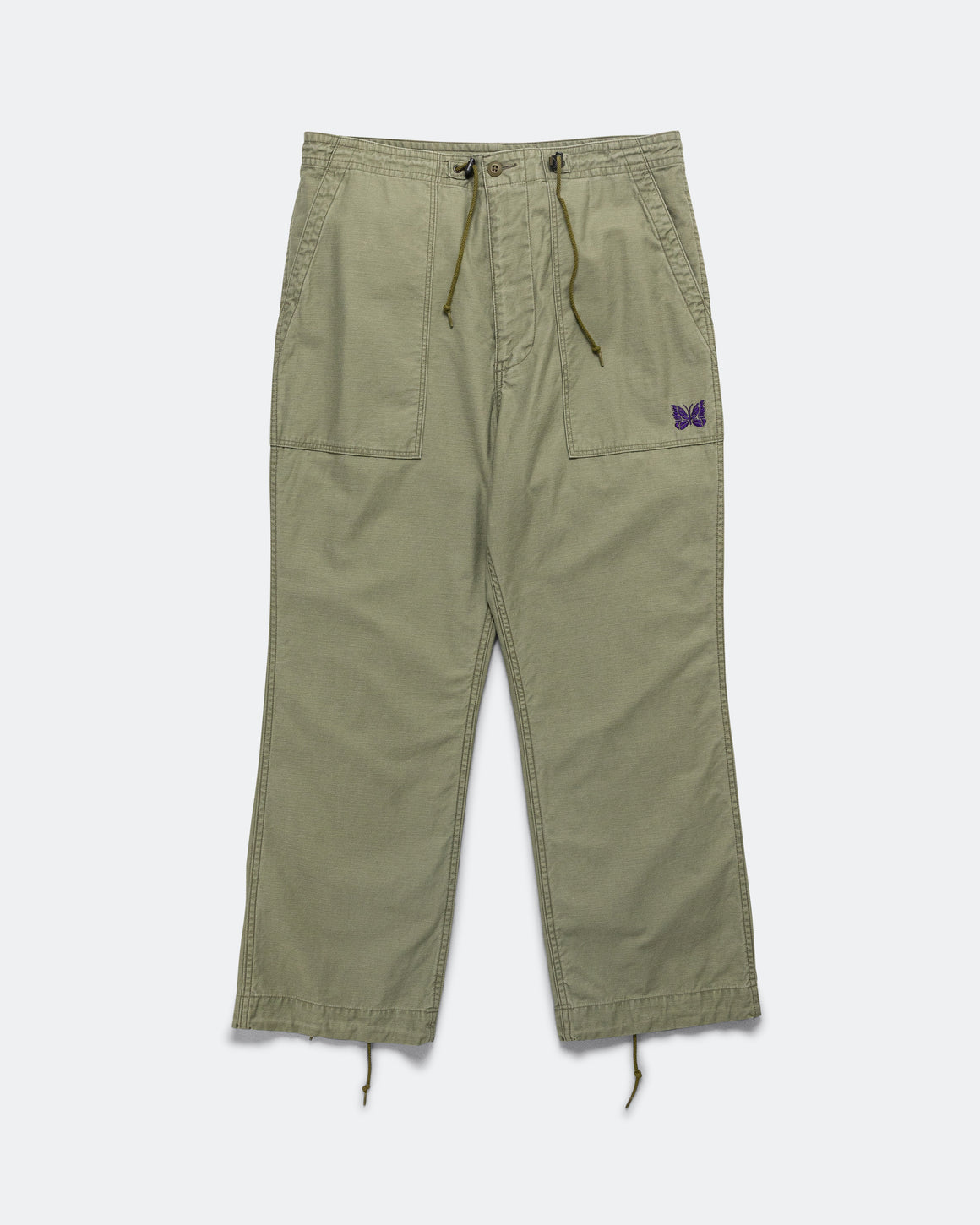 Needles - String Field Pant - Olive Reversed Sateen - UP THERE