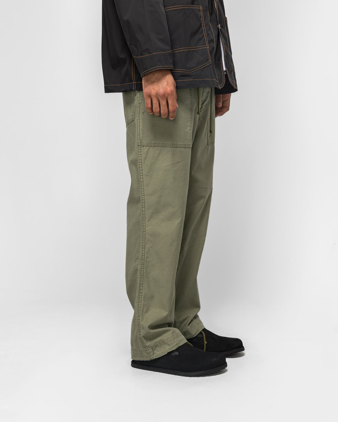 Needles - String Field Pant - Olive Reversed Sateen - UP THERE