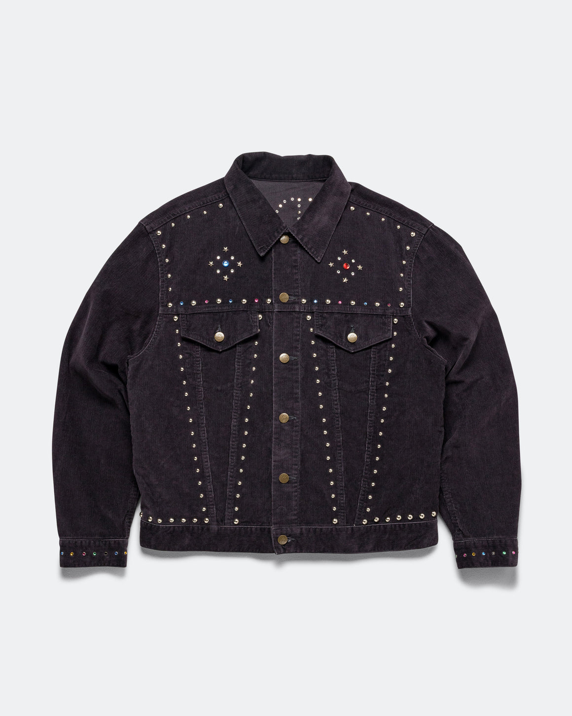 Needles - Studded Jean Jacket - Black 14W Corduroy - UP THERE