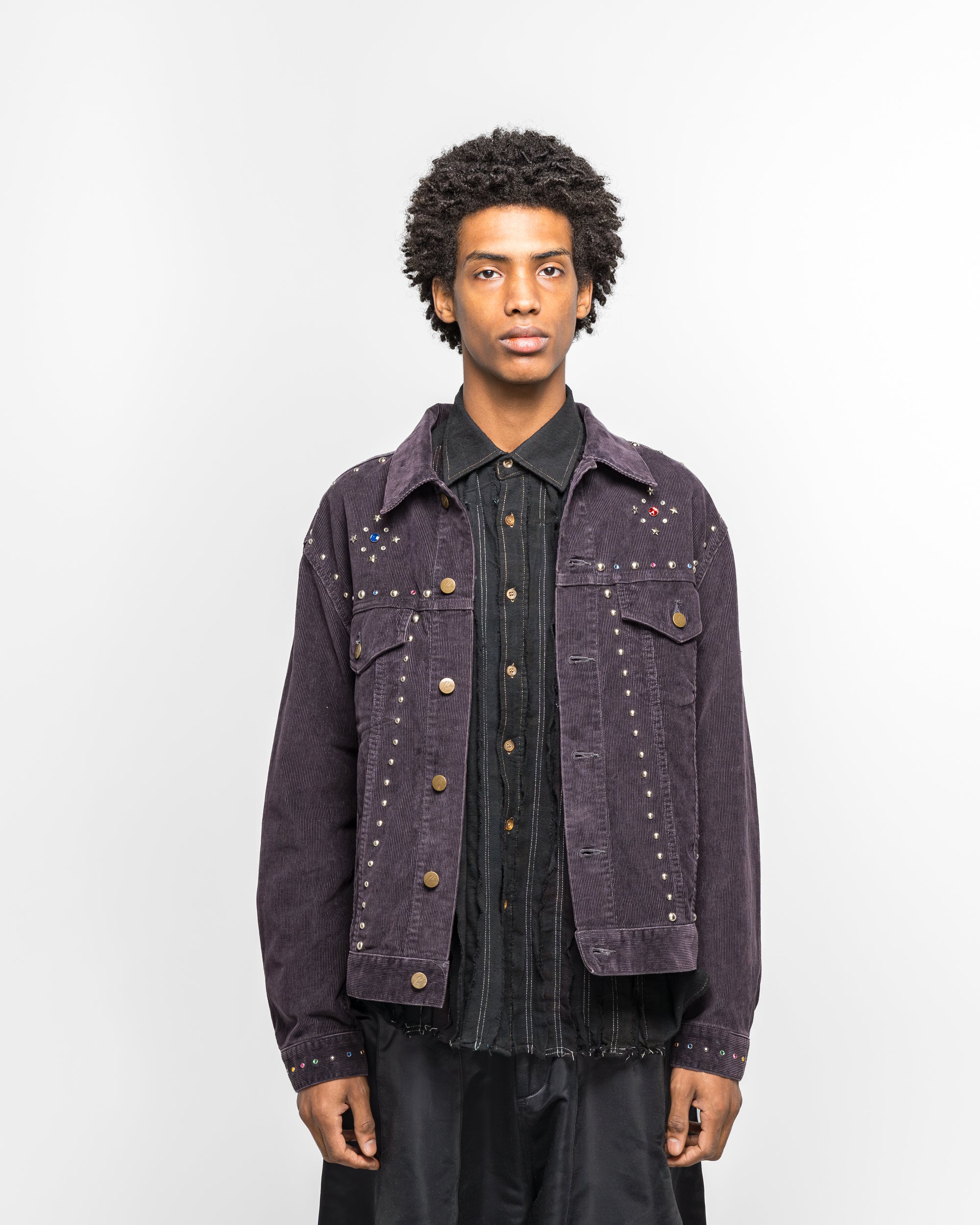 y*a様 NEEDLES STUDDED JEAN JACKET Needles - Studded Jean Jacket - Black 14W Corduroy | UP THERE