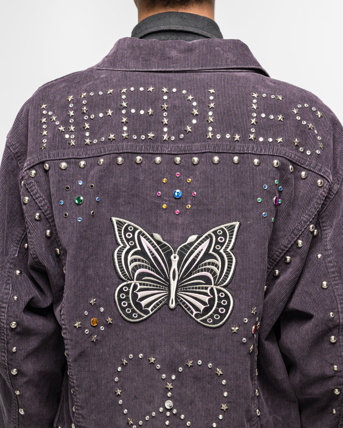 Needles - Studded Jean Jacket - Black 14W Corduroy - UP THERE