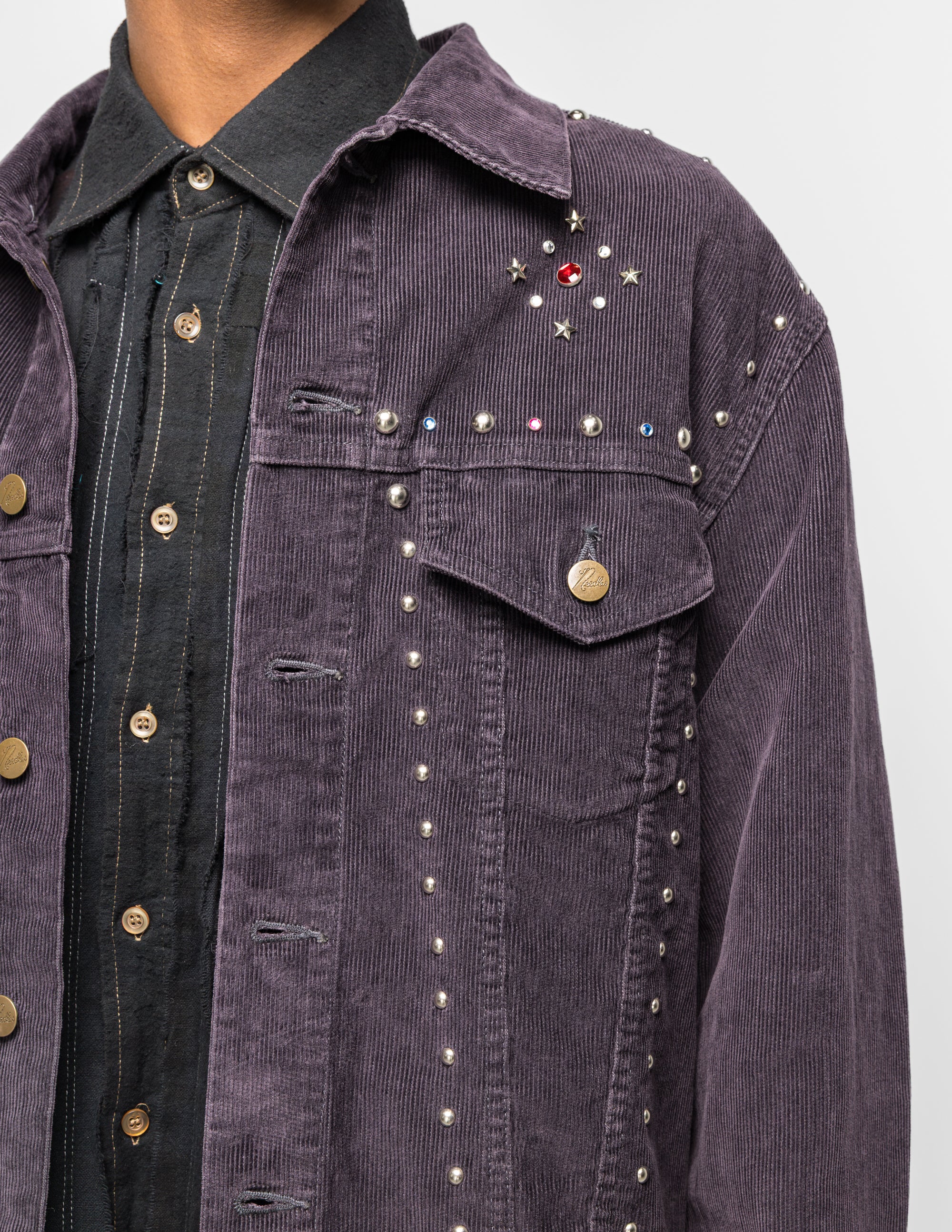 y*a様 NEEDLES STUDDED JEAN JACKET Needles Studded 14W Corduroy Jean Jacket - Black – Kith
