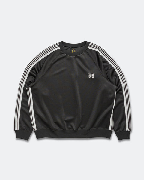 トップス Needles Needles track crew neck sweater Needles - Track Crew - Charcoal Poly Smooth | UP THERE