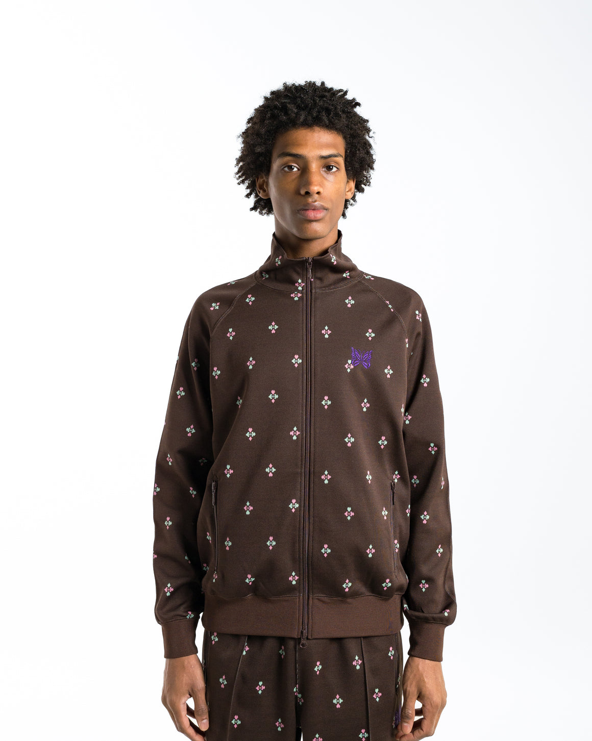 Needles - Track Jacket - Blackjack Poly Jacquard - UP THERE