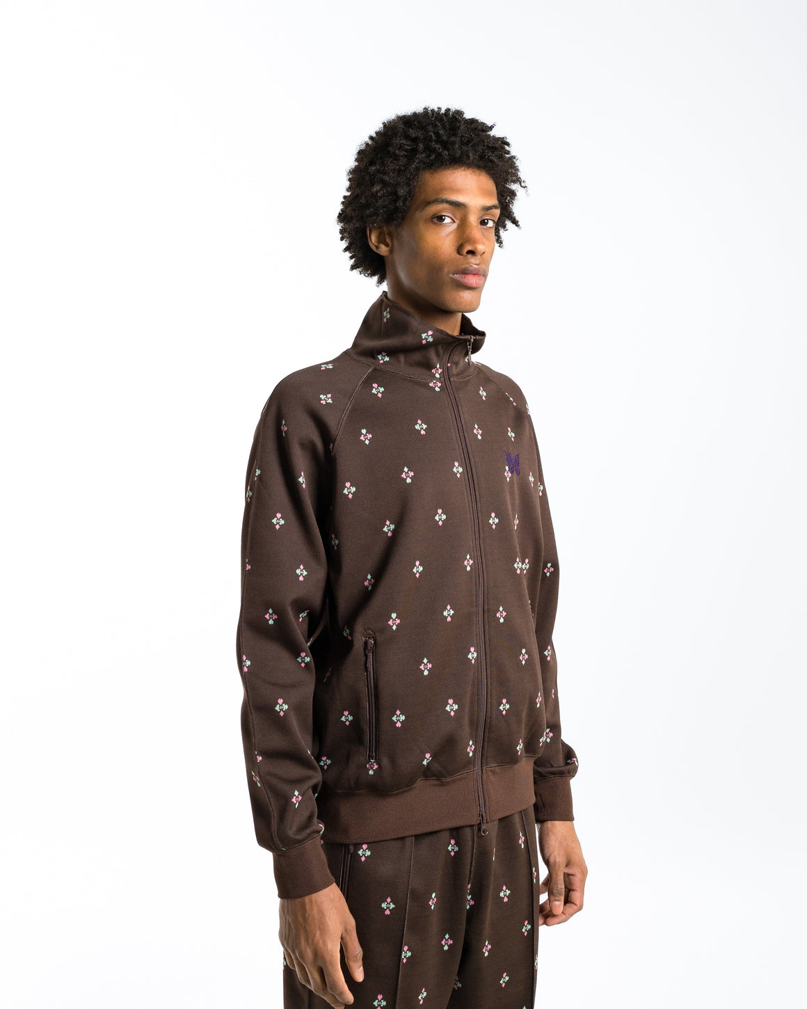 Needles - Track Jacket - Blackjack Poly Jacquard - UP THERE