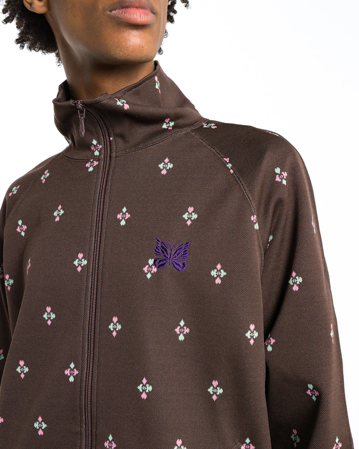 Needles - Track Jacket - Blackjack Poly Jacquard - UP THERE