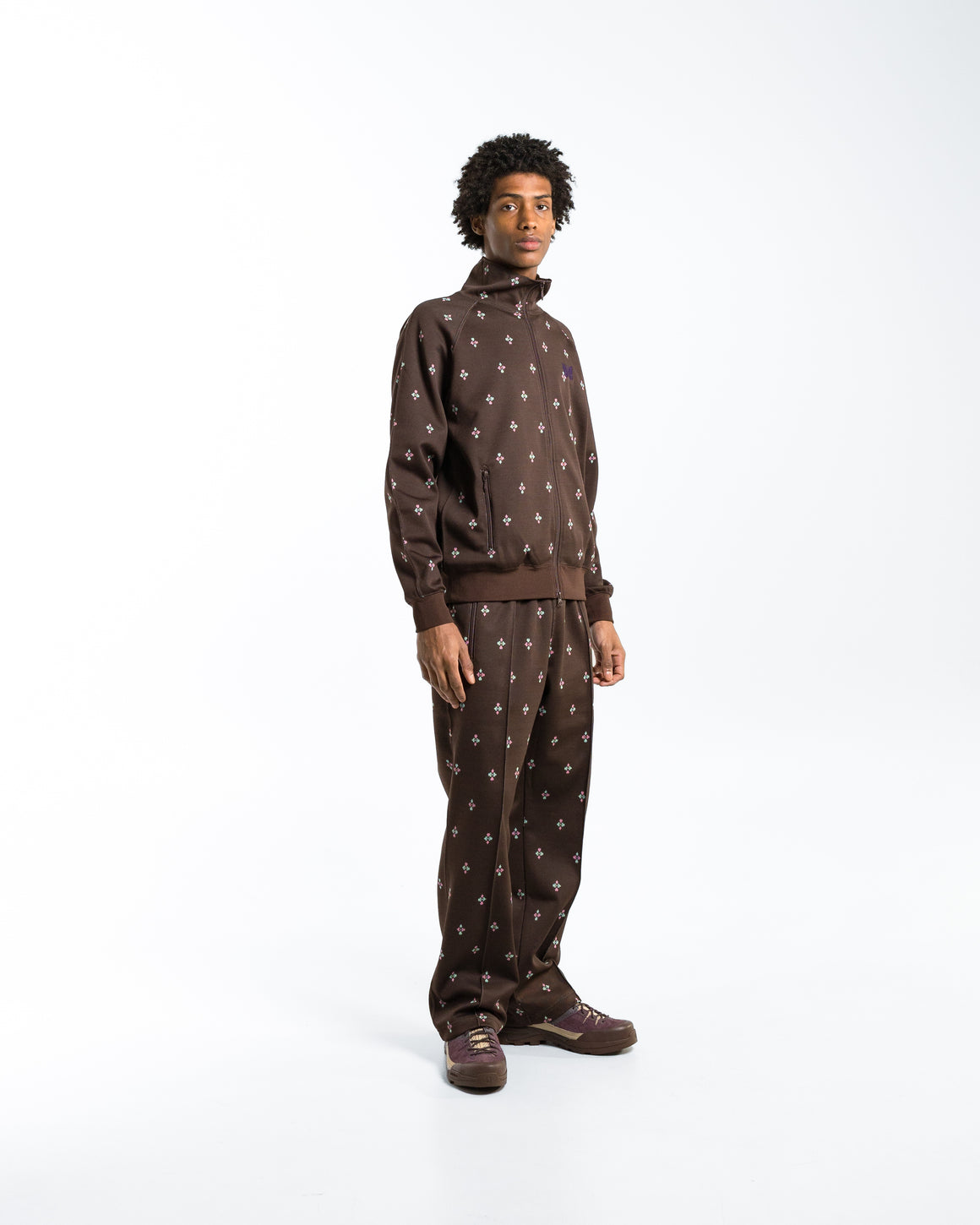 Needles - Track Jacket - Blackjack Poly Jacquard - UP THERE