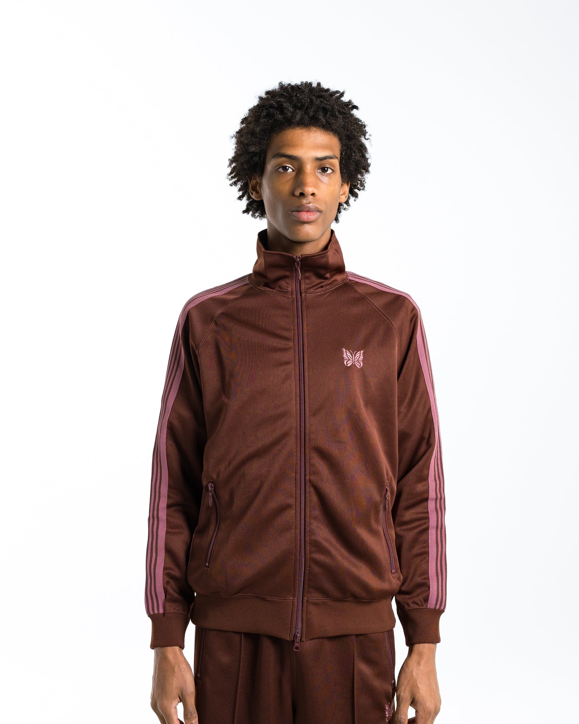 Needles - Track Jacket - Brown Poly Smooth | UP THERE