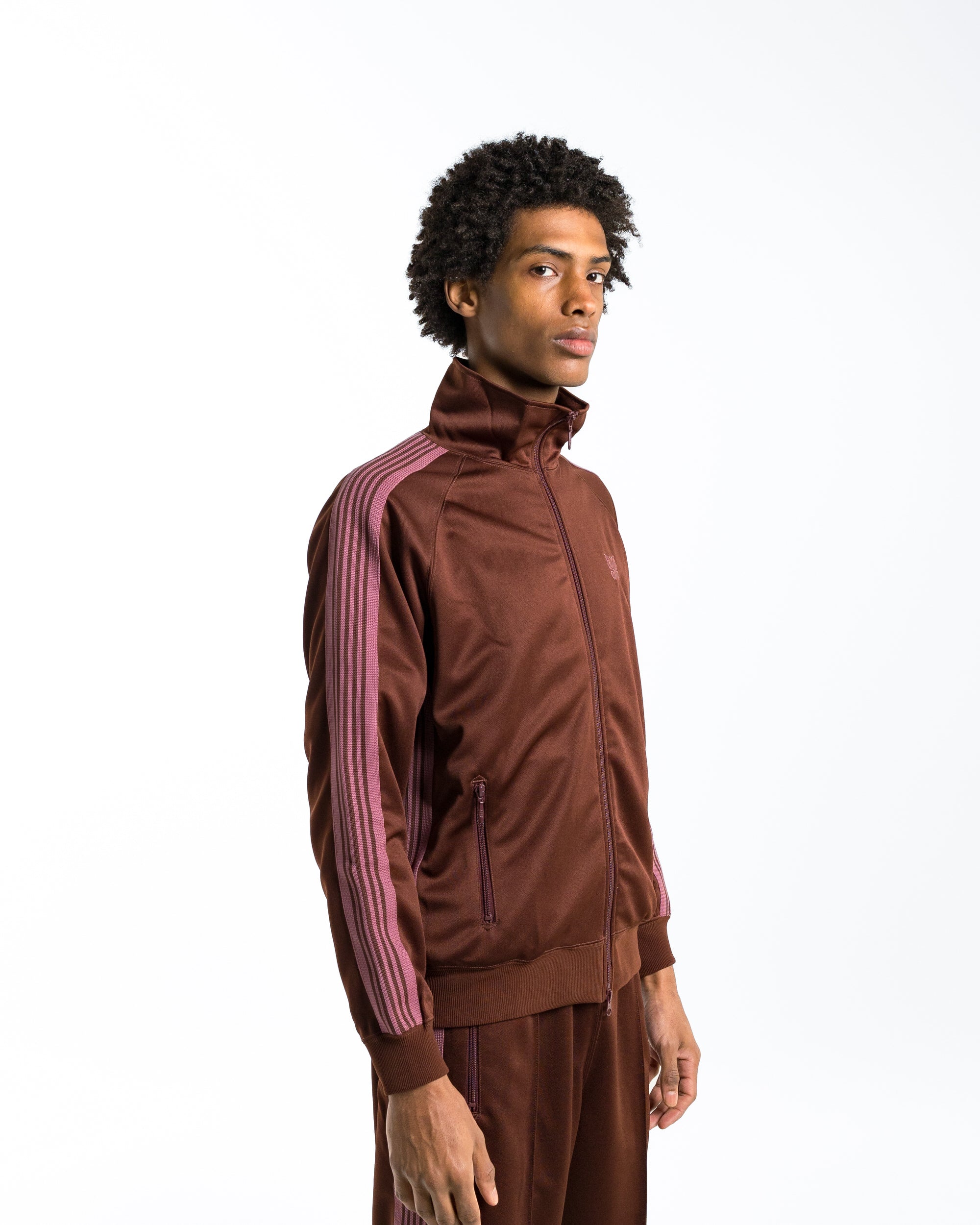 Needles - Track Jacket - Brown Poly Smooth | UP THERE