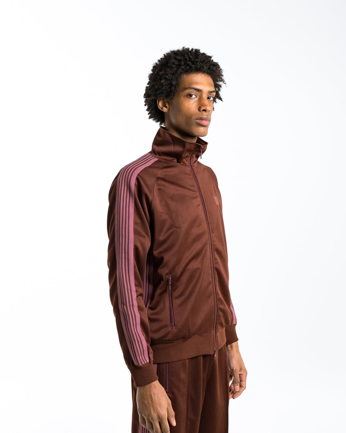 Needles - Track Jacket - Brown Poly Smooth | UP THERE