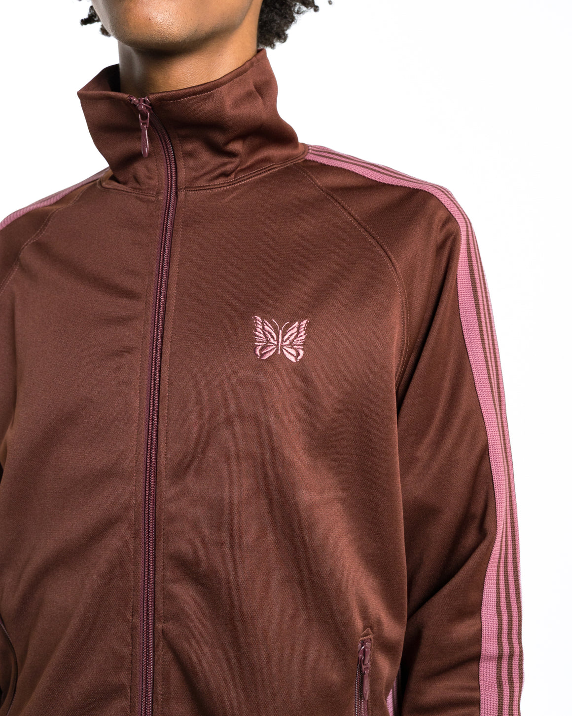 Needles - Track Jacket - Brown Poly Smooth | UP THERE