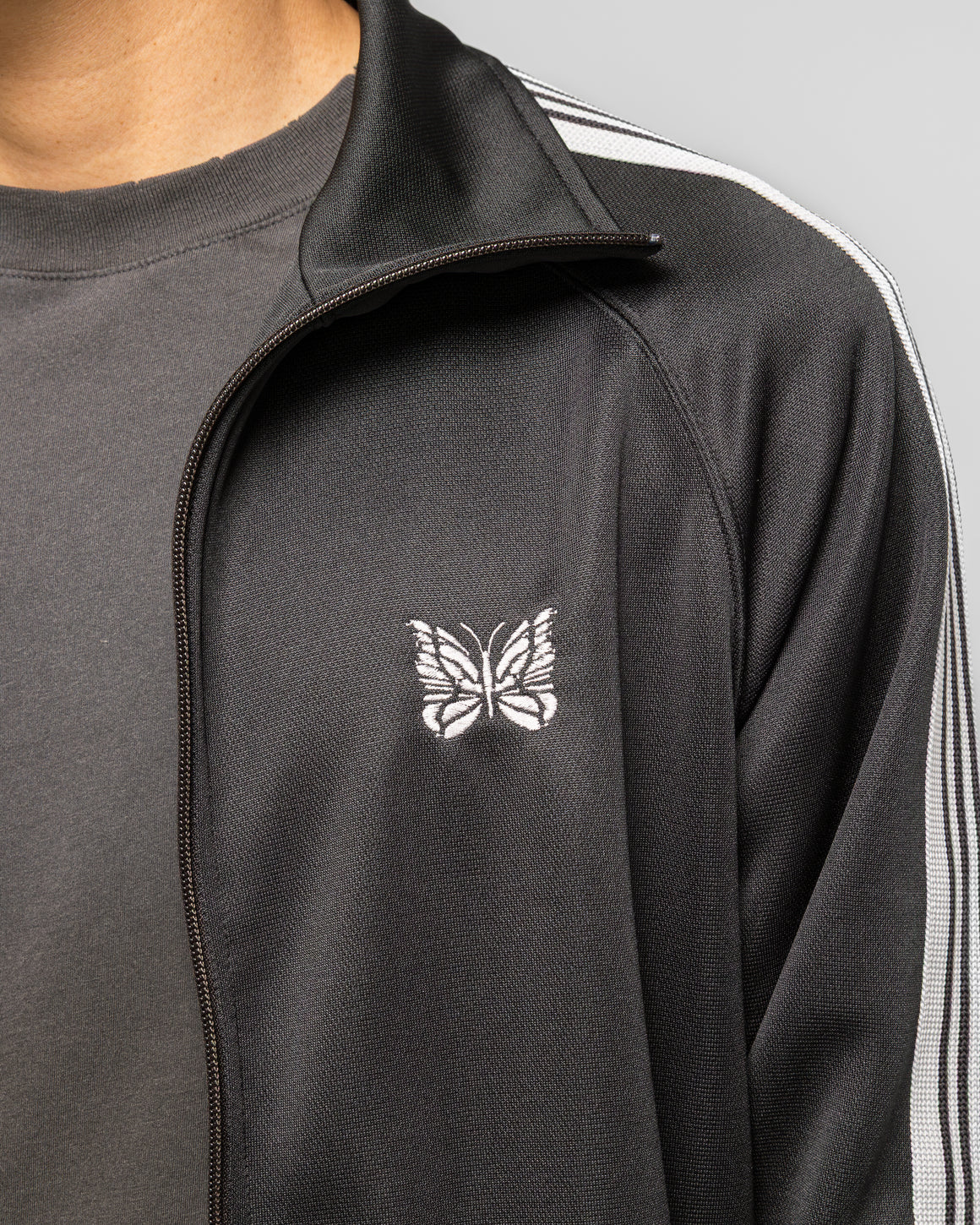 Needles - Track Jacket - Charcoal Poly Smooth - UP THERE