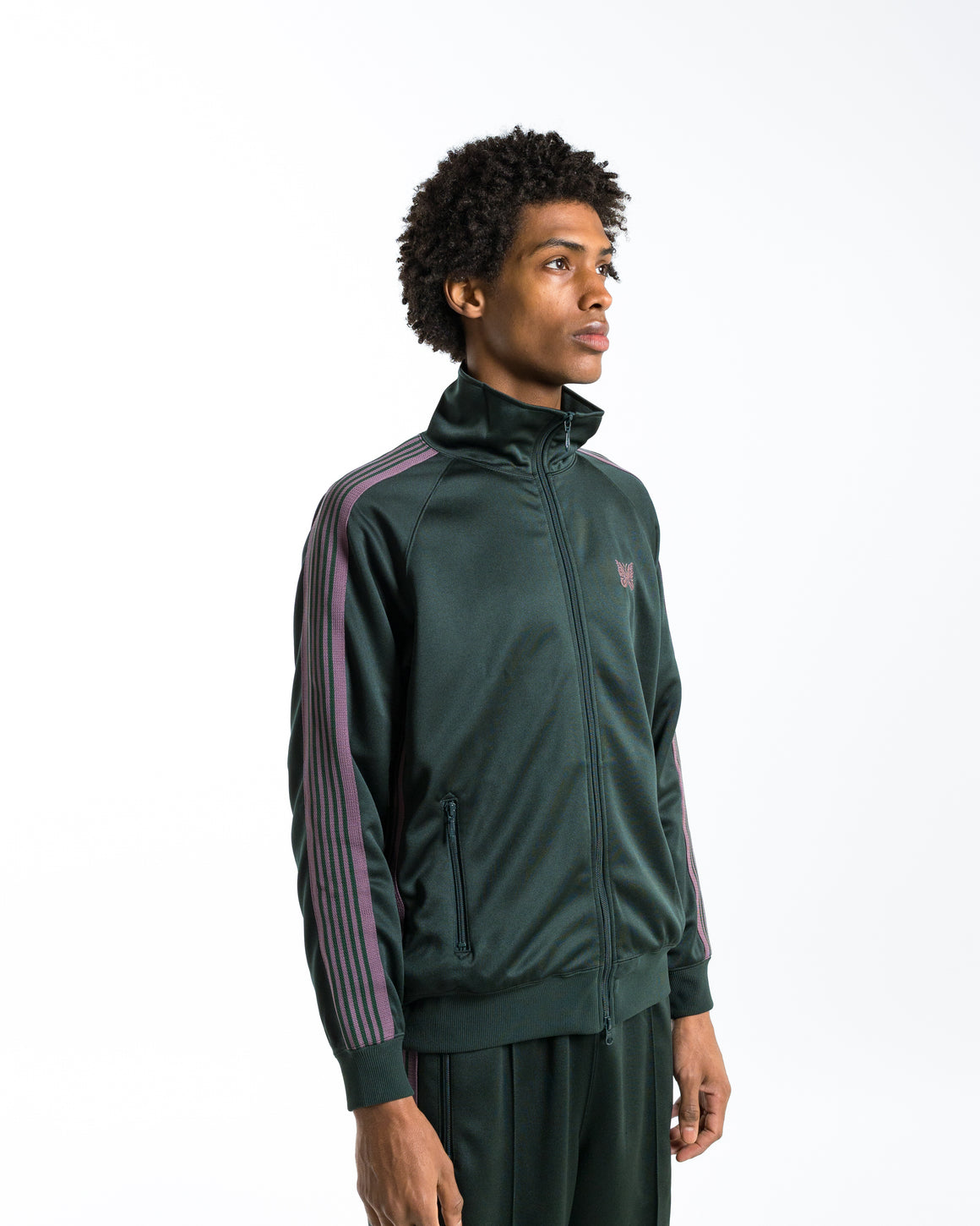 Needles - Track Jacket - Green Poly Smooth - UP THERE