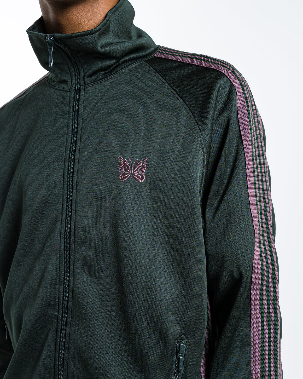 Needles - Track Jacket - Green Poly Smooth - UP THERE