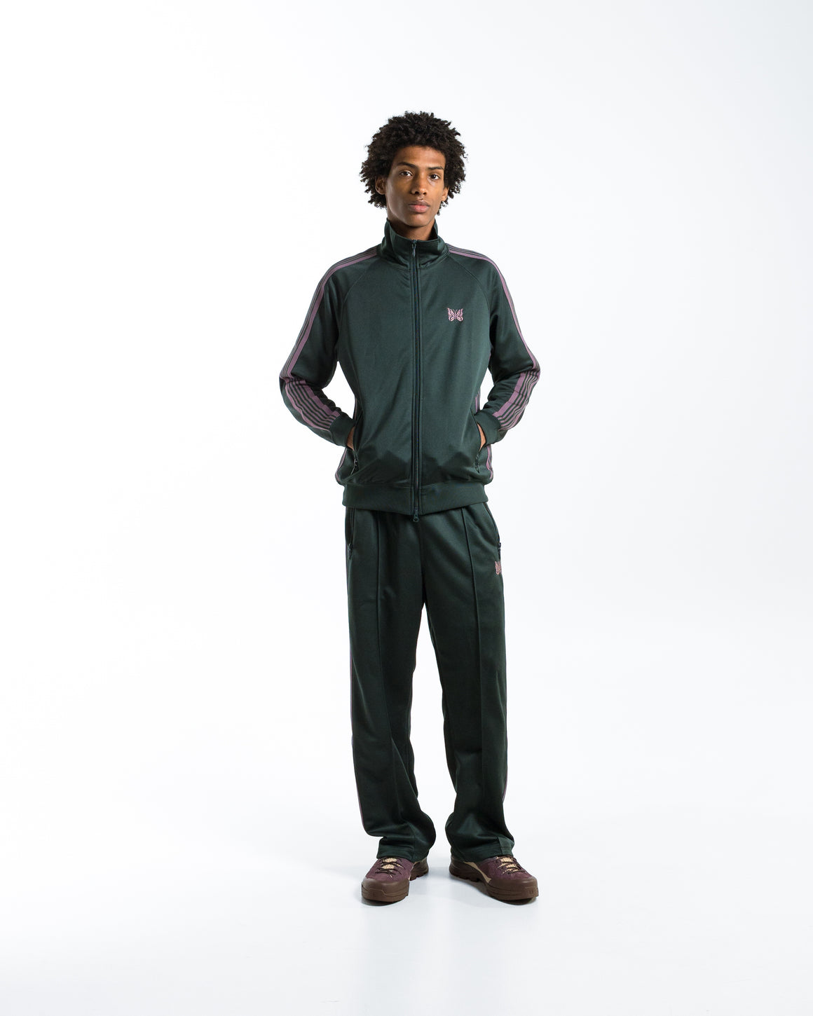 Needles - Track Jacket - Green Poly Smooth - UP THERE