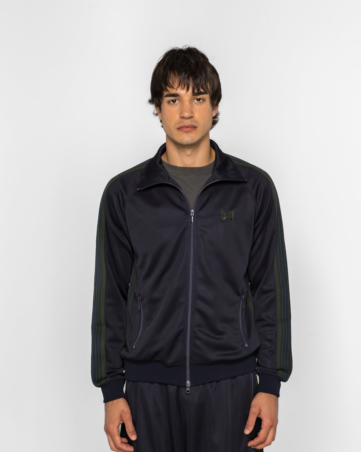 Needles - Track Jacket - Navy Poly Smooth - UP THERE