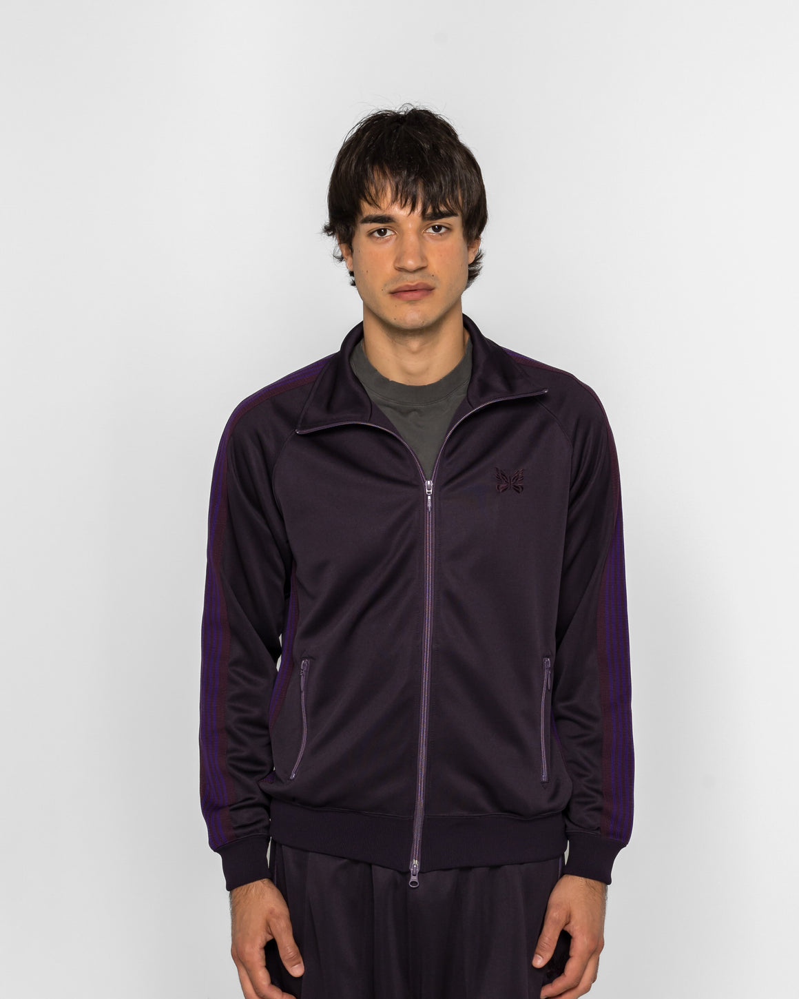 Needles - Track Jacket - Purple Poly Smooth - UP THERE