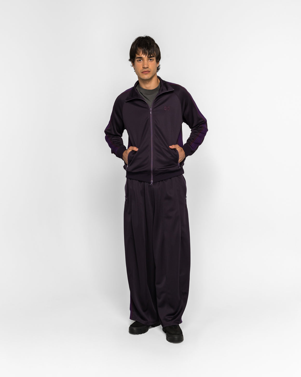 Needles - Track Jacket - Purple Poly Smooth - UP THERE