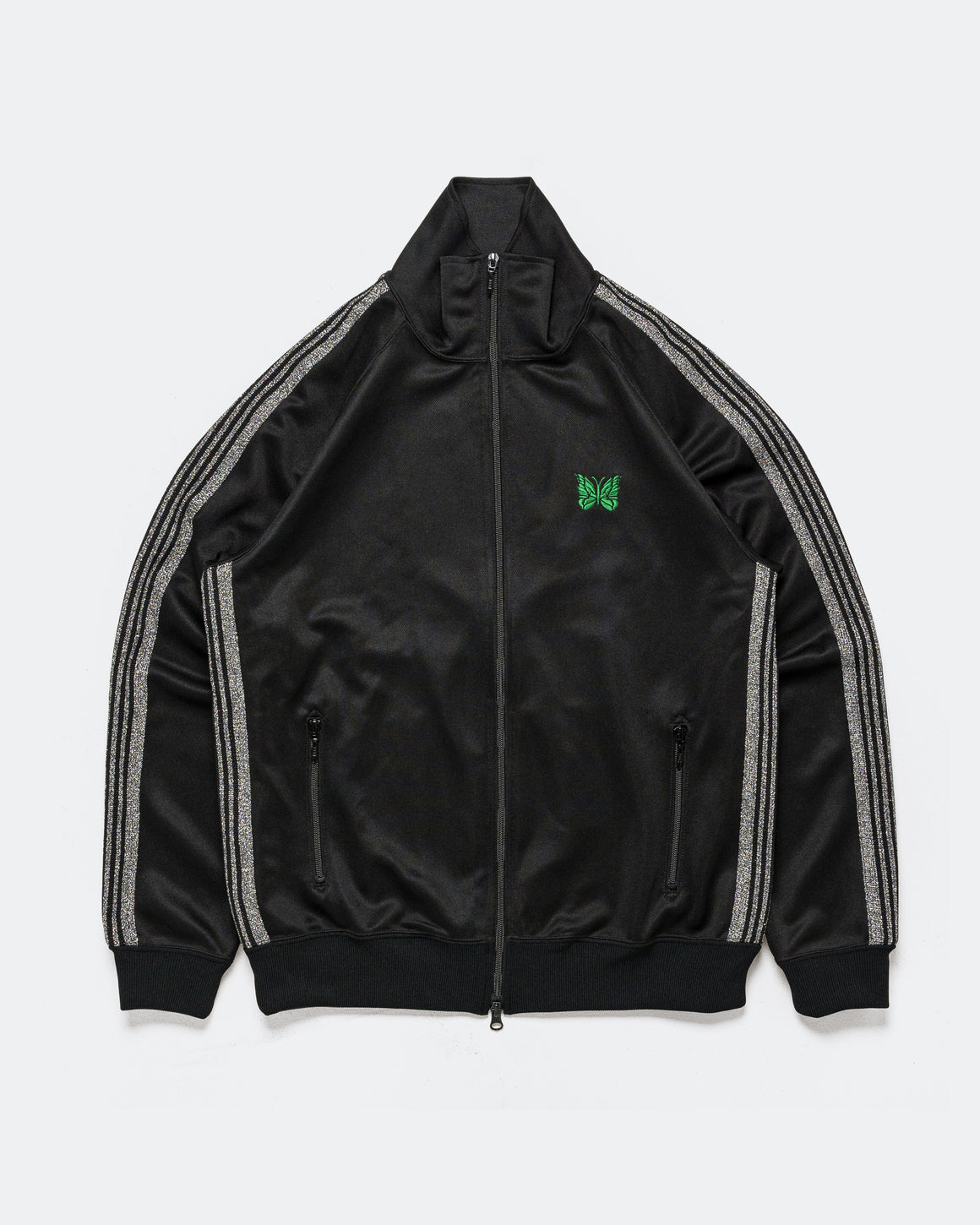 Needles - Track Jacket x UP THERE - Black/Silver Poly Smooth - UP THERE
