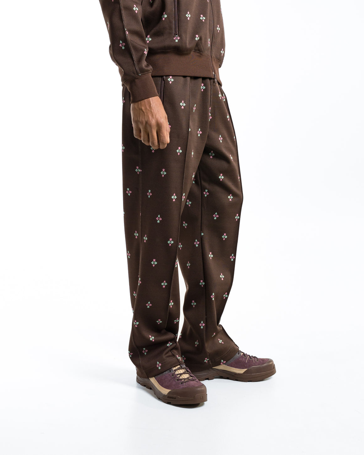 Needles - Track Pant - Blackjack Poly Jacquard - UP THERE