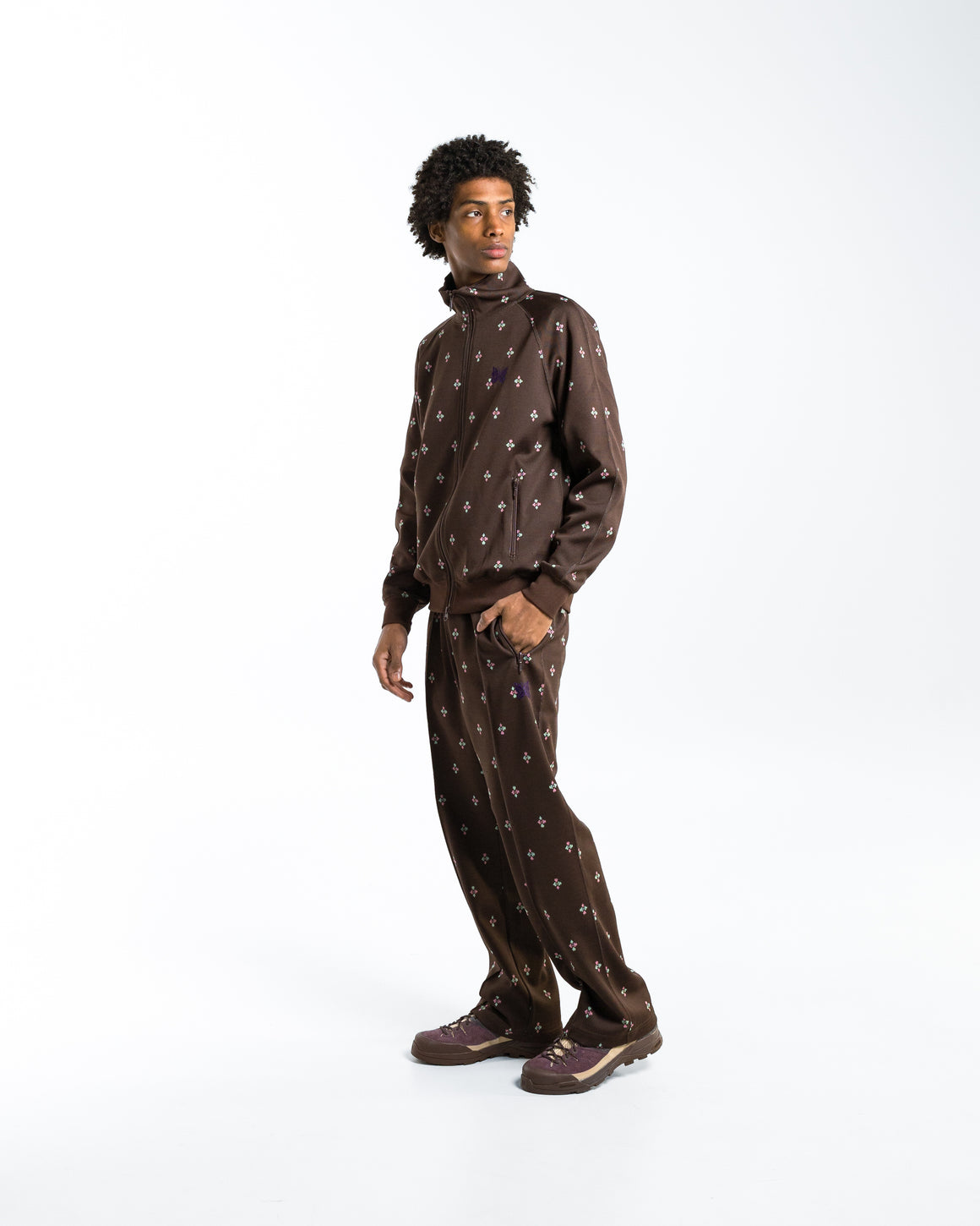 Needles - Track Pant - Blackjack Poly Jacquard - UP THERE