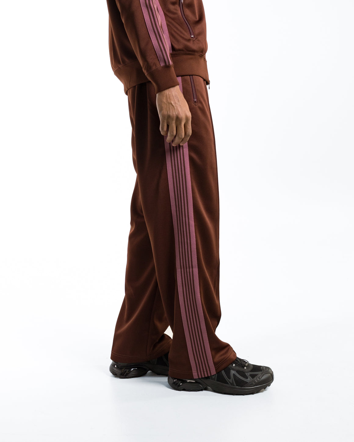 Needles - Track Pant - Brown Poly Smooth - UP THERE