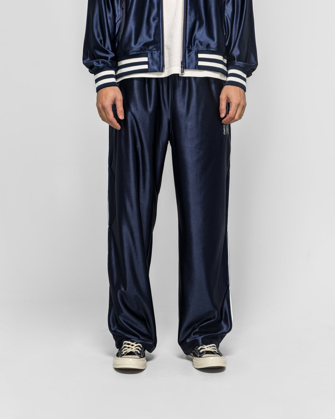 Needles - Track Pant - Navy Tricot Sateen - UP THERE
