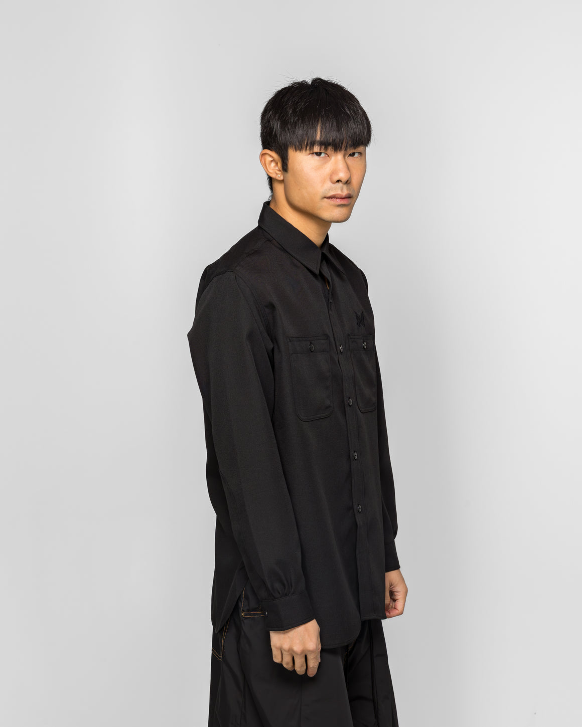 Needles - Work Shirt - Black PE/W Gabardine - UP THERE