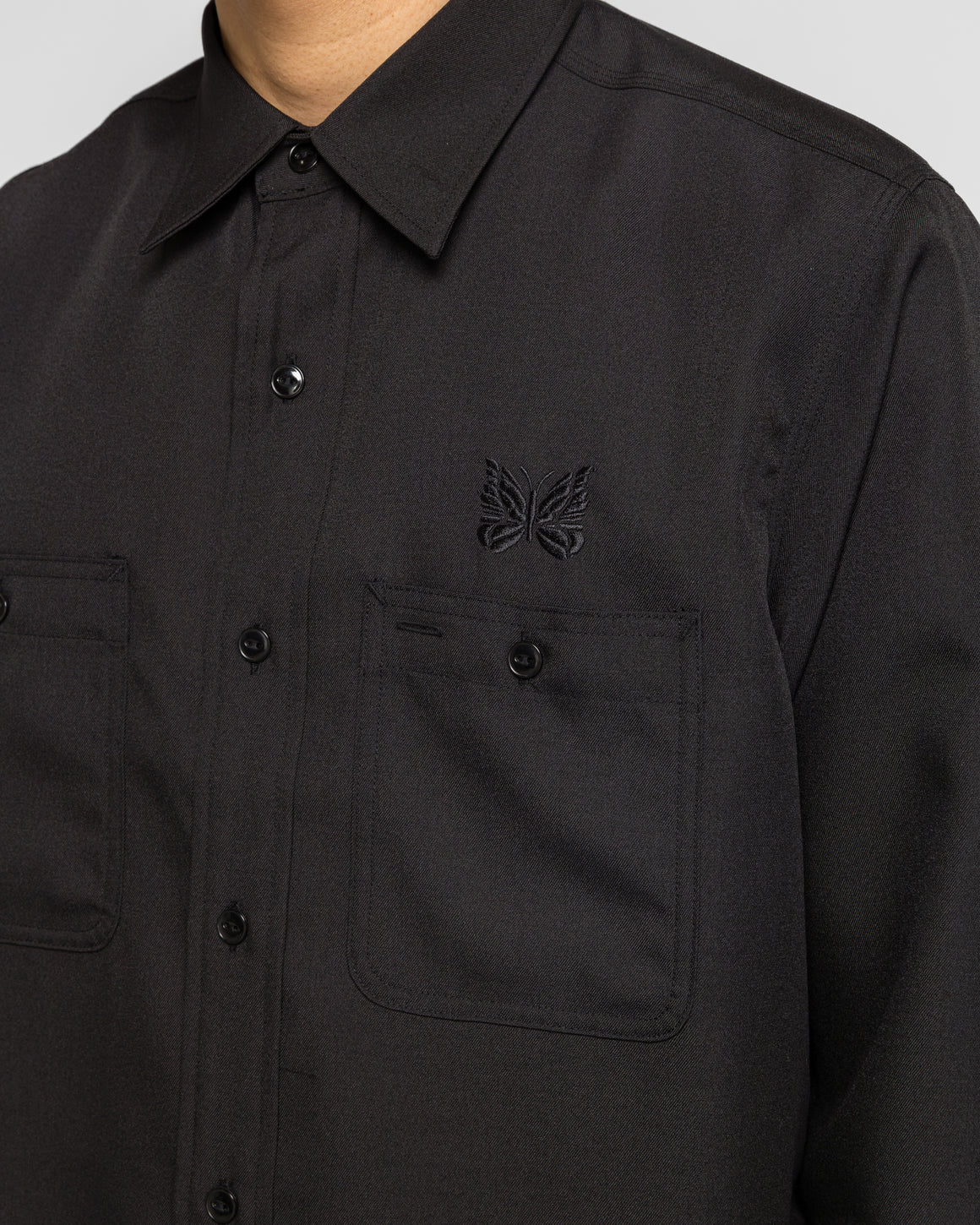 Needles - Work Shirt - Black PE/W Gabardine - UP THERE