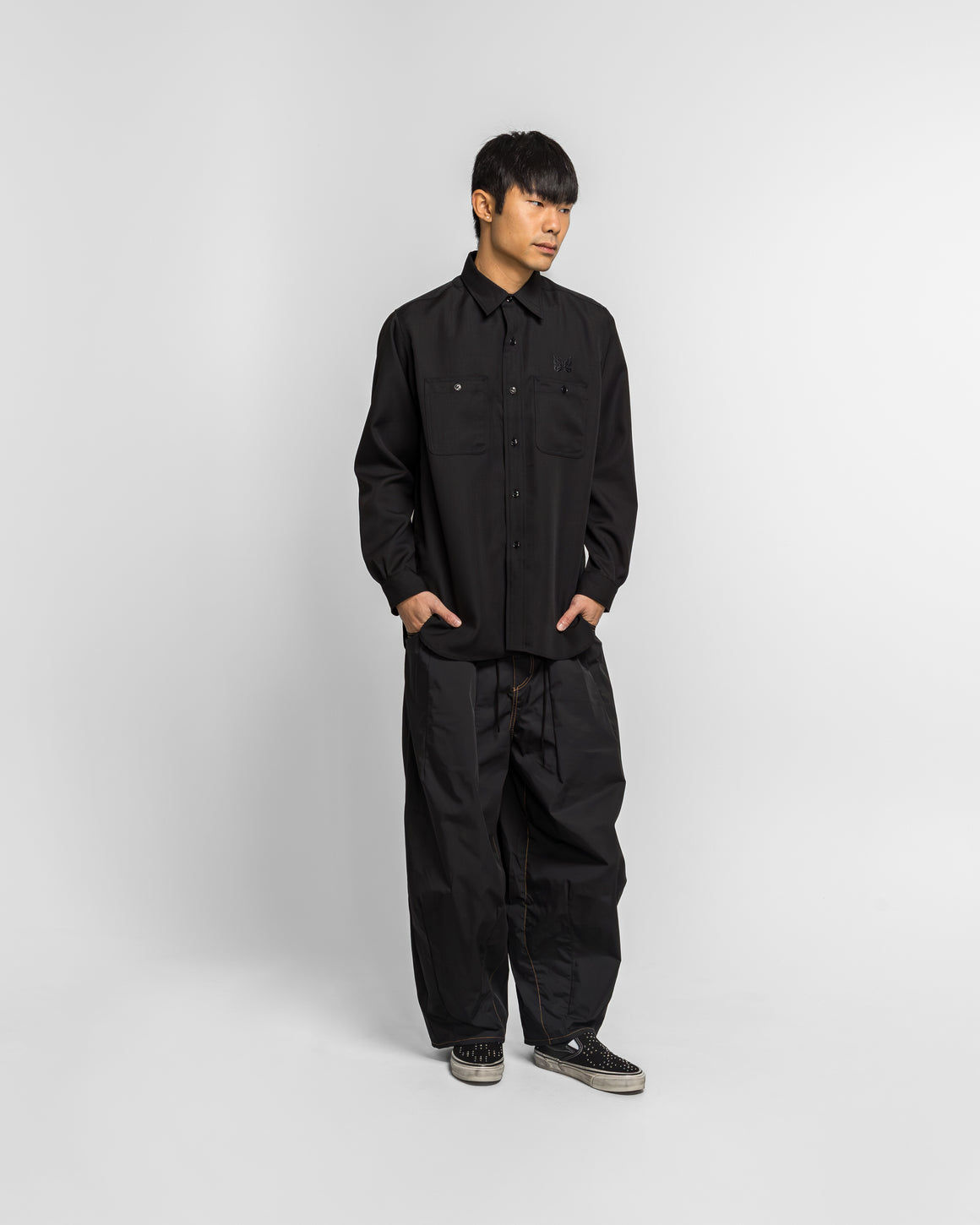 Needles - Work Shirt - Black PE/W Gabardine - UP THERE
