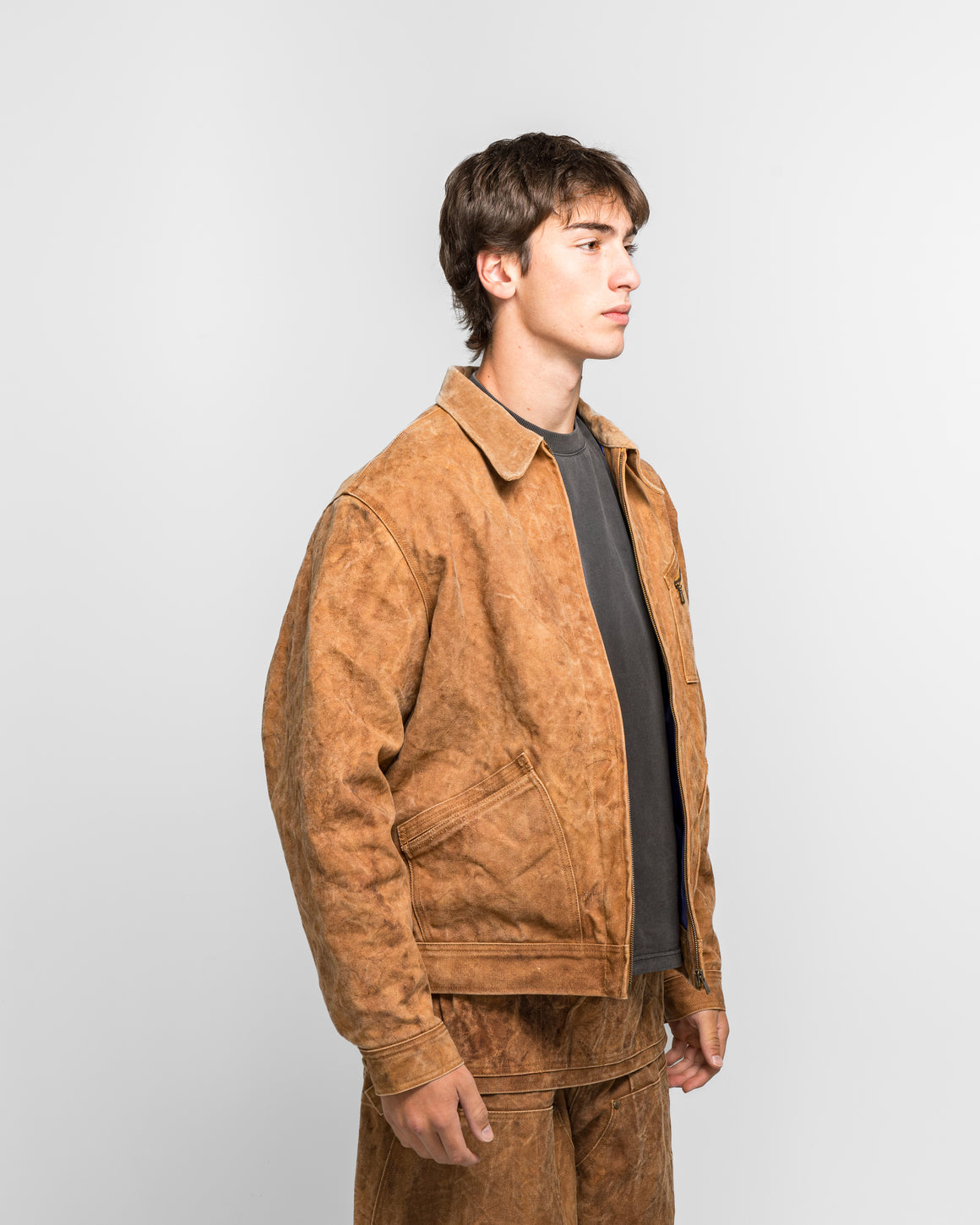 Needles - Zipped Work Jacket - Brown Duck Canvas - UP THERE