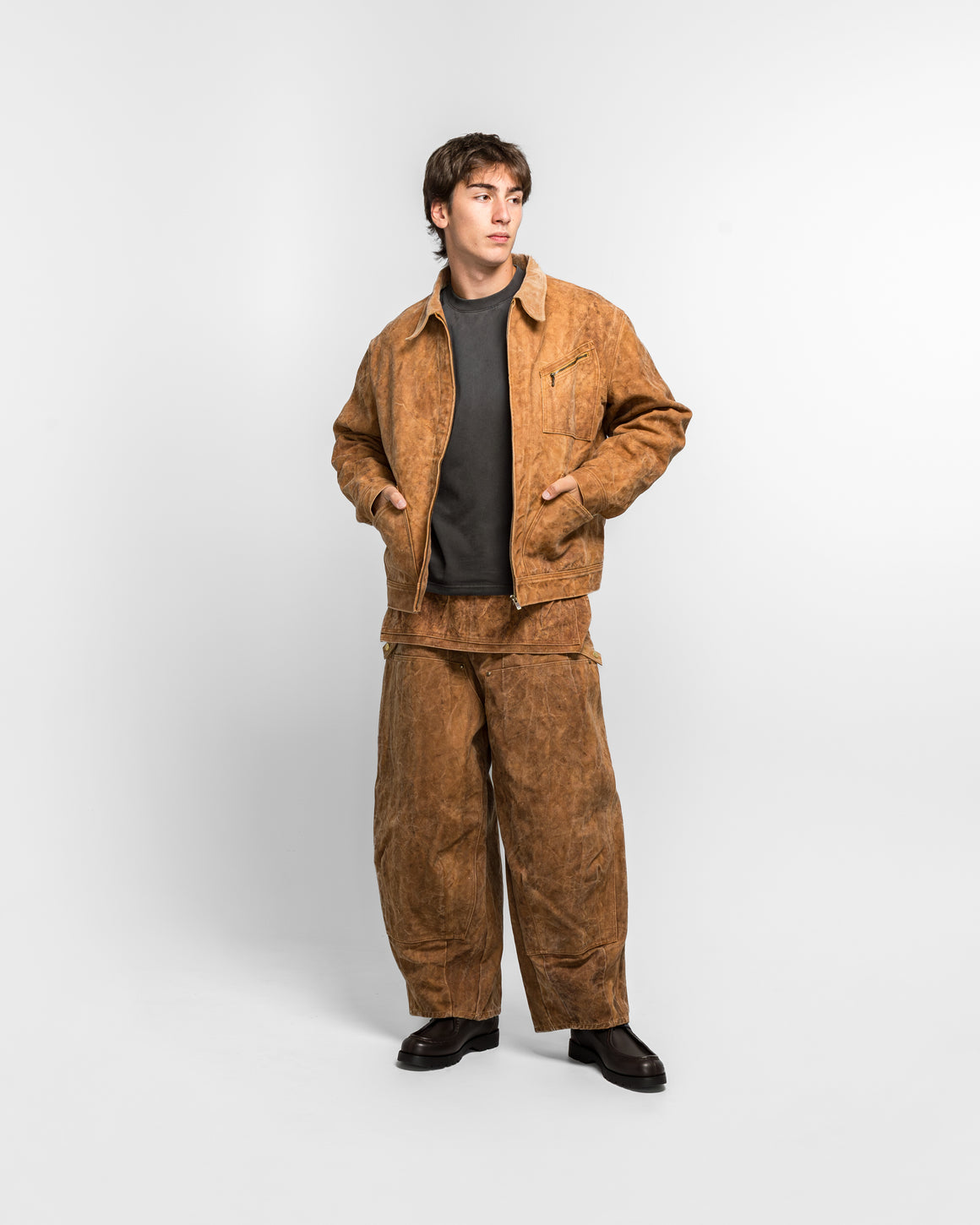 Needles - Zipped Work Jacket - Brown Duck Canvas - UP THERE