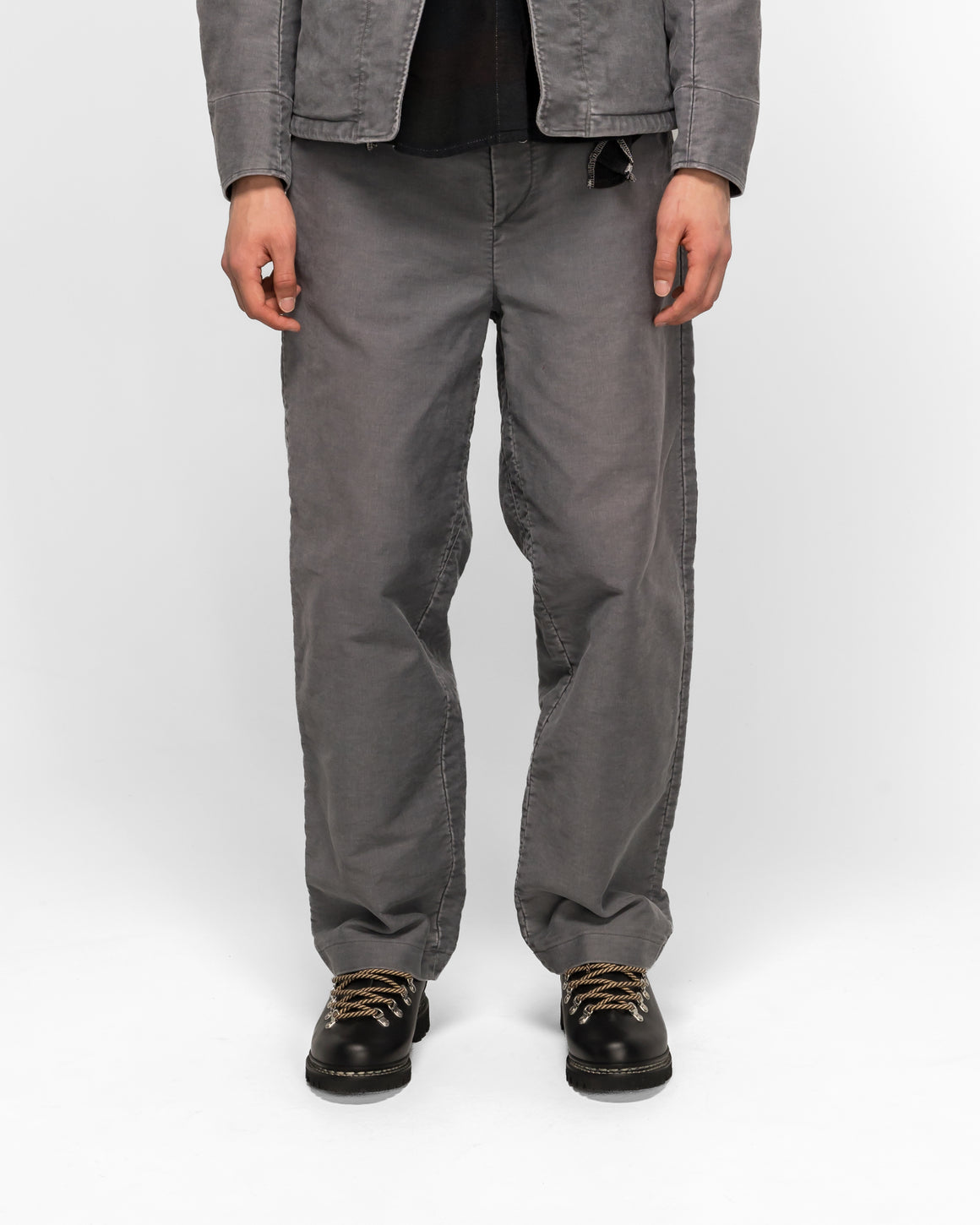 Niceness - ADAMSON Aged Effect Moleskin Trousers - Gray - UP THERE