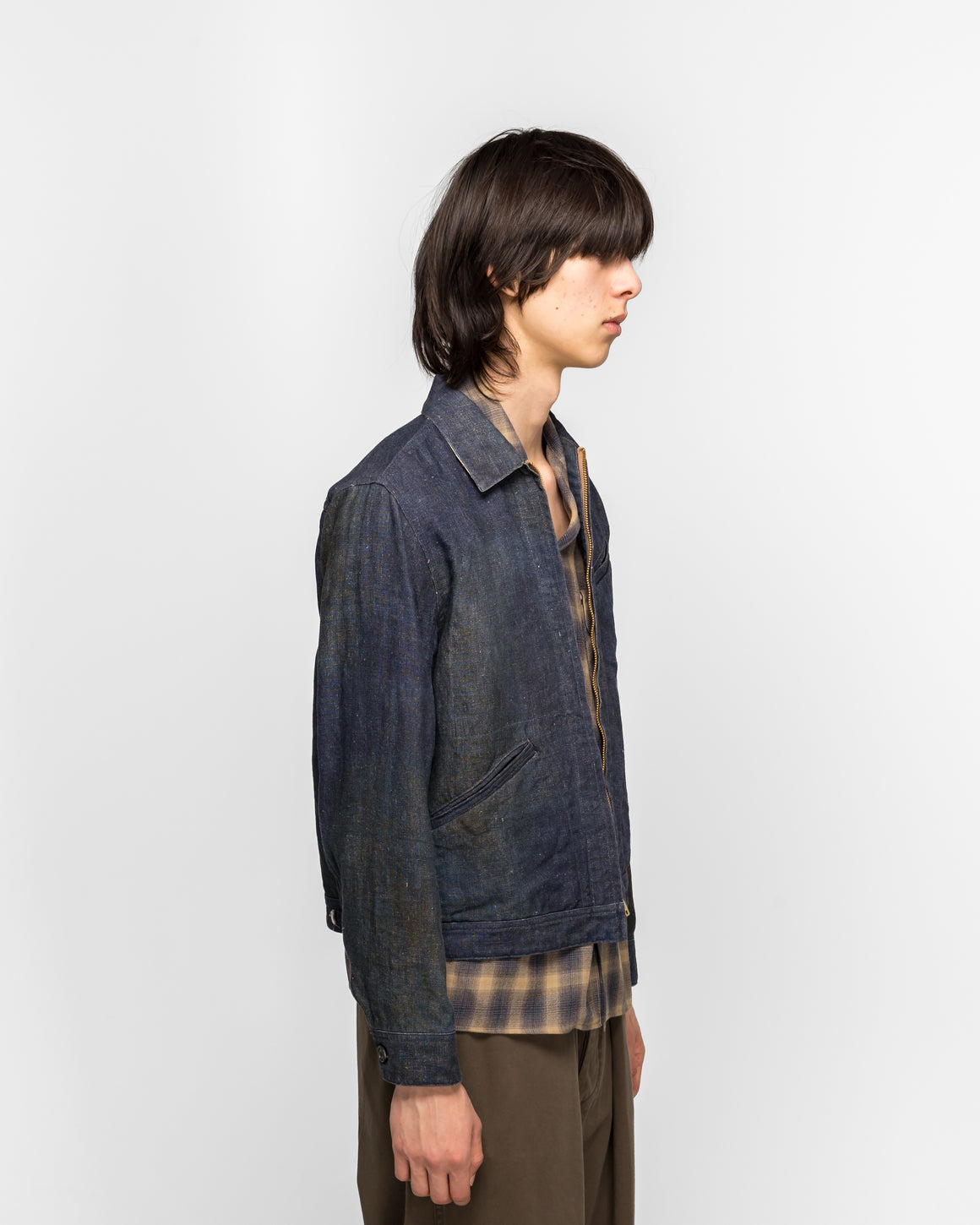 Niceness - N.JETT Printed Canvas Short Blouson - Indigo - UP THERE