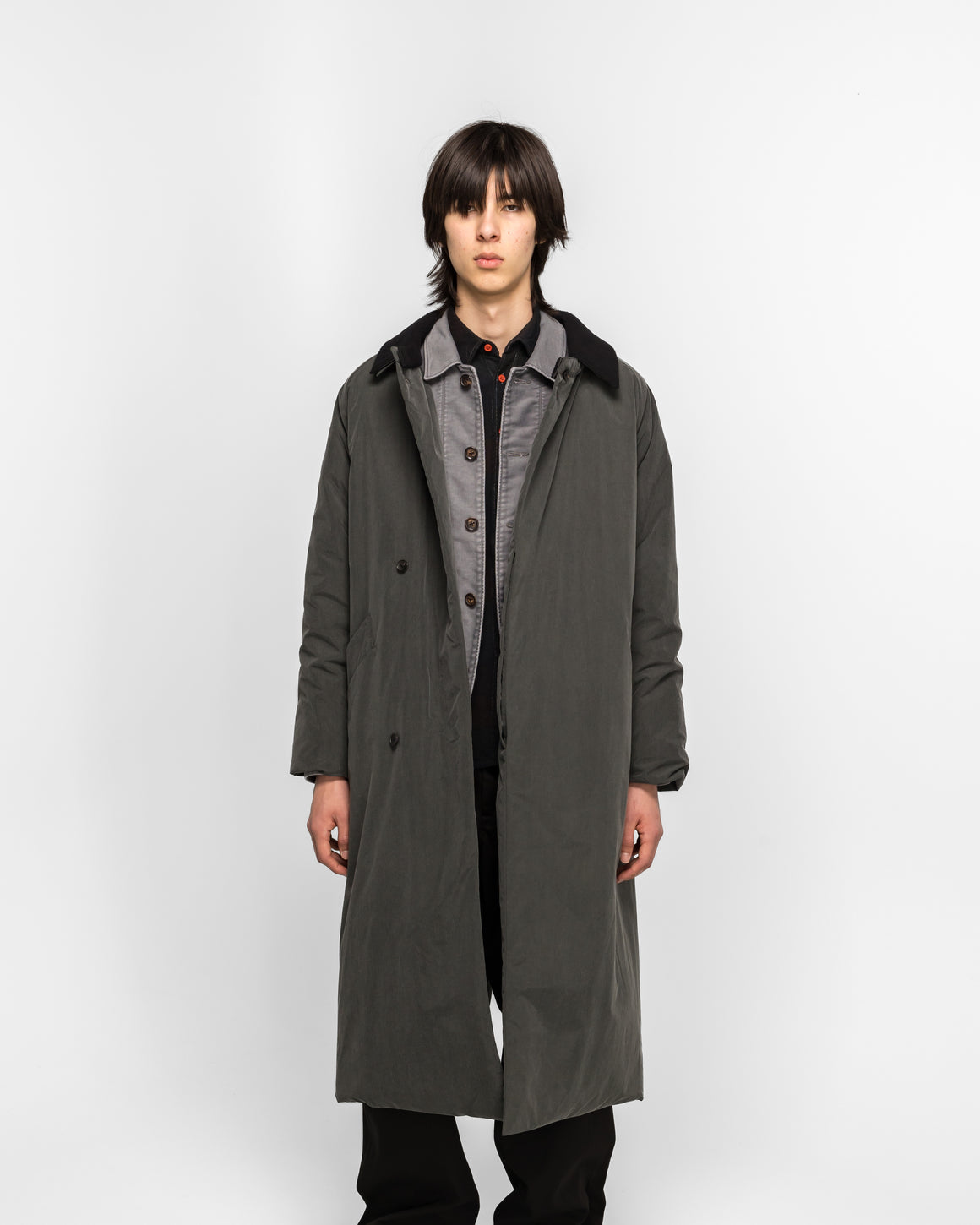 Niceness - ROWAN Felted Nylon Padded Long Coat - Gray - UP THERE