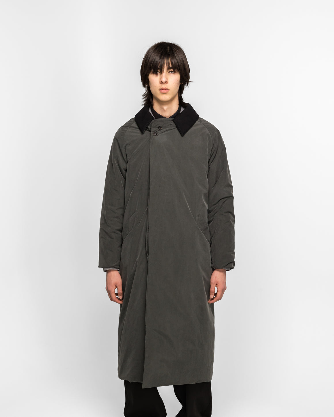 Niceness - ROWAN Felted Nylon Padded Long Coat - Gray - UP THERE