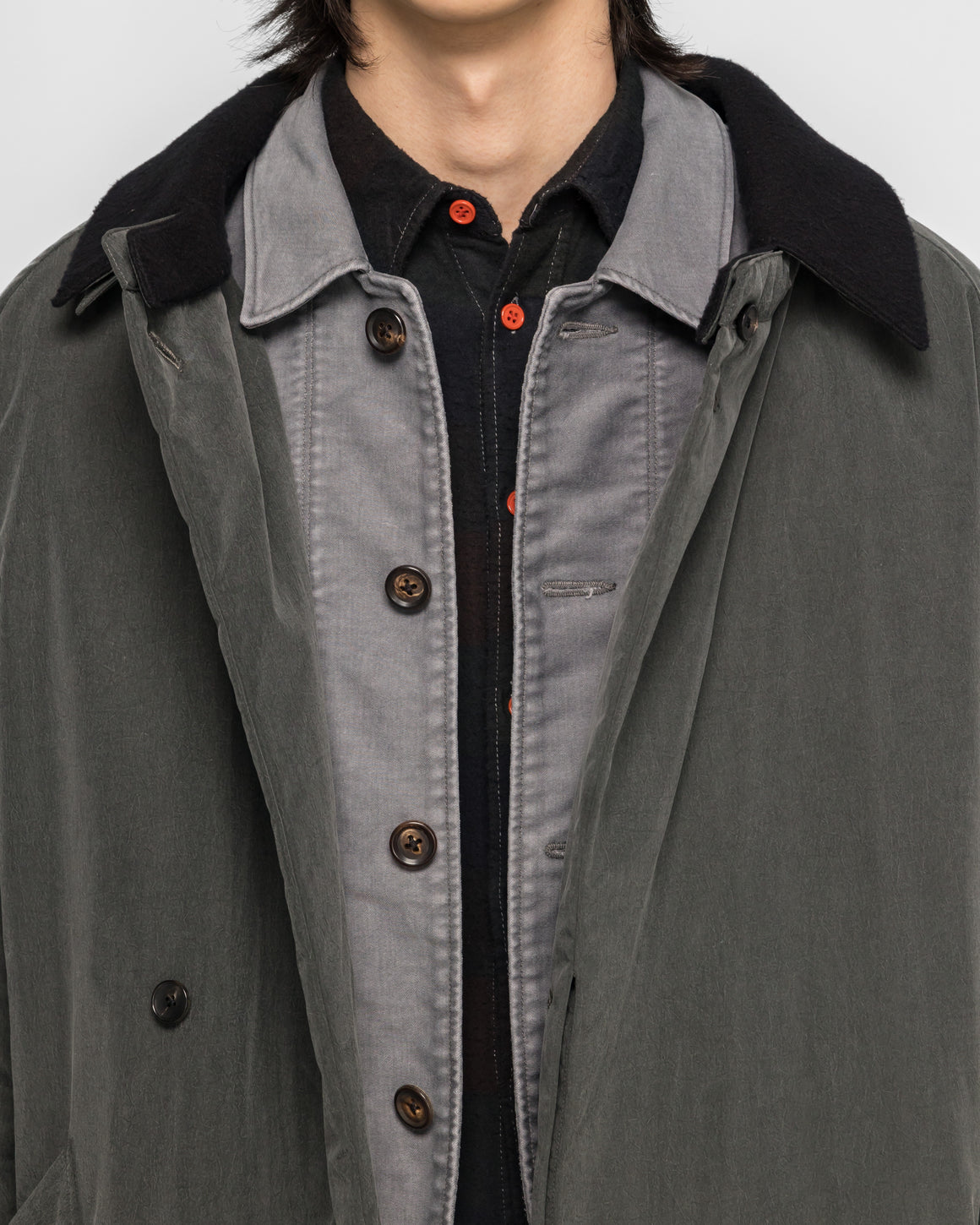 Niceness - ROWAN Felted Nylon Padded Long Coat - Gray - UP THERE