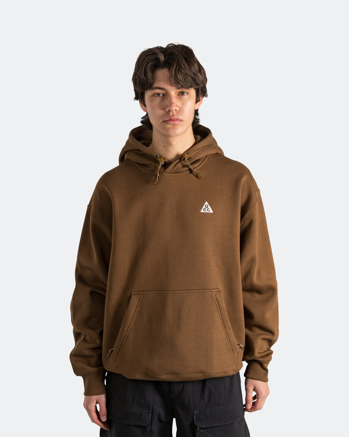 Nike ACG - Therma-FIT Tuff Fleece Hoody - Mosswood Brown/Lt Khaki-Summit White - UP THERE