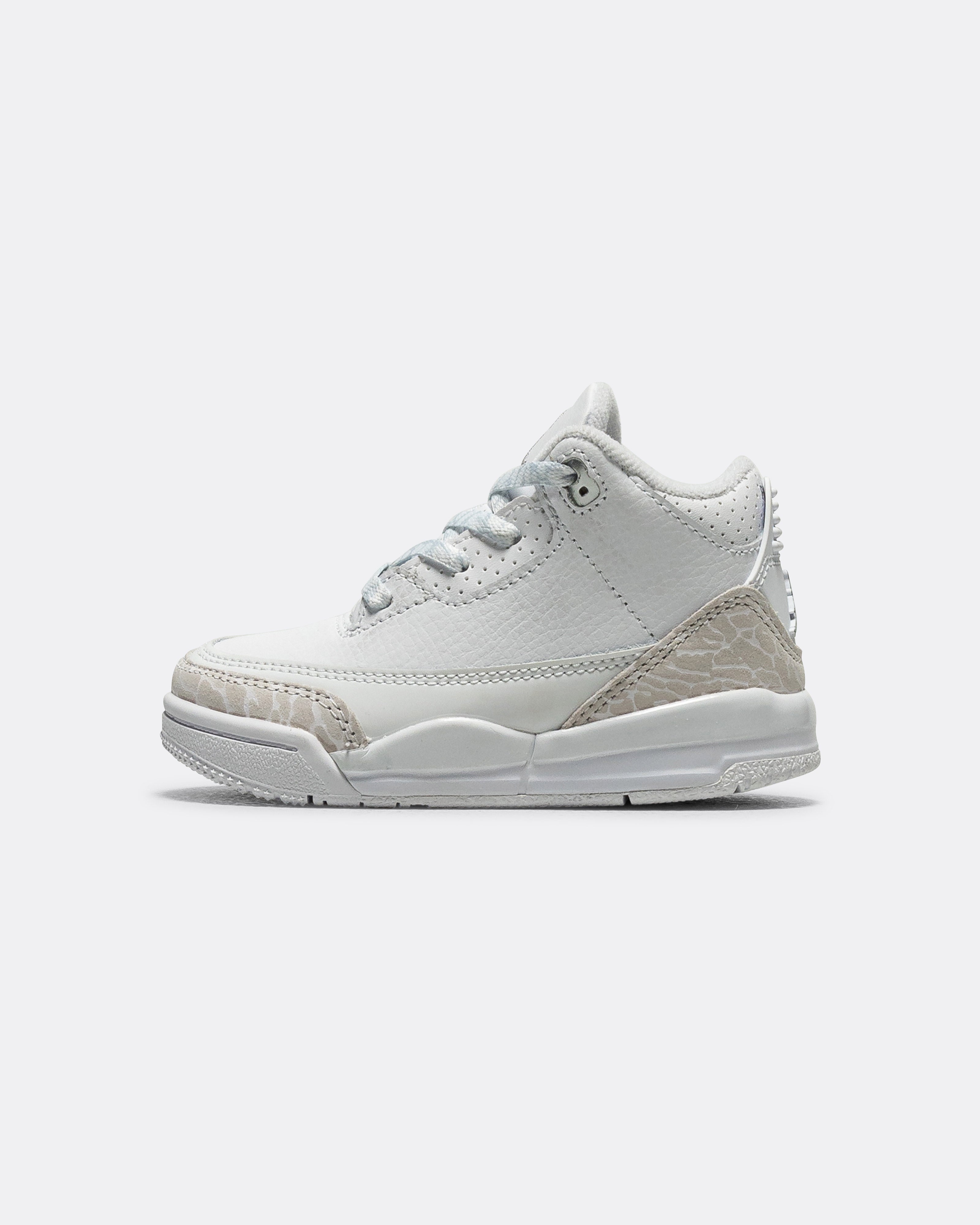 Air Jordan 3 Retro (TD) - White/Metallic Silver-White | UP THERE