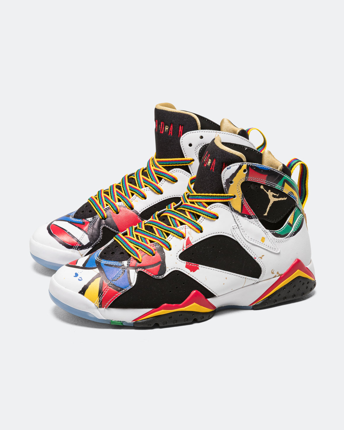 Nike - Air Jordan 7 'Miró' - White/Metallic Gold-Sport Red - UP THERE