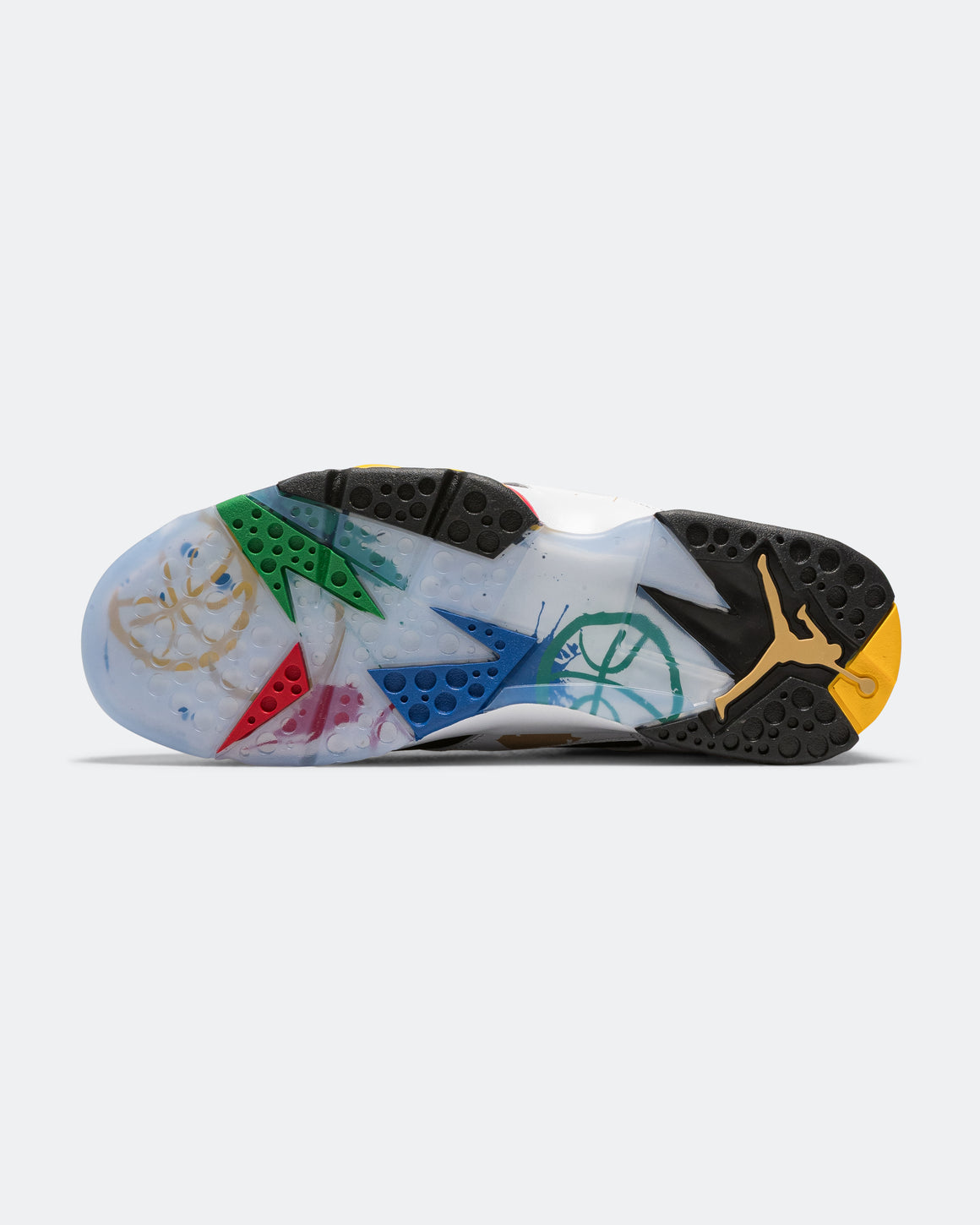 Nike - Air Jordan 7 'Miró' - White/Metallic Gold-Sport Red - UP THERE