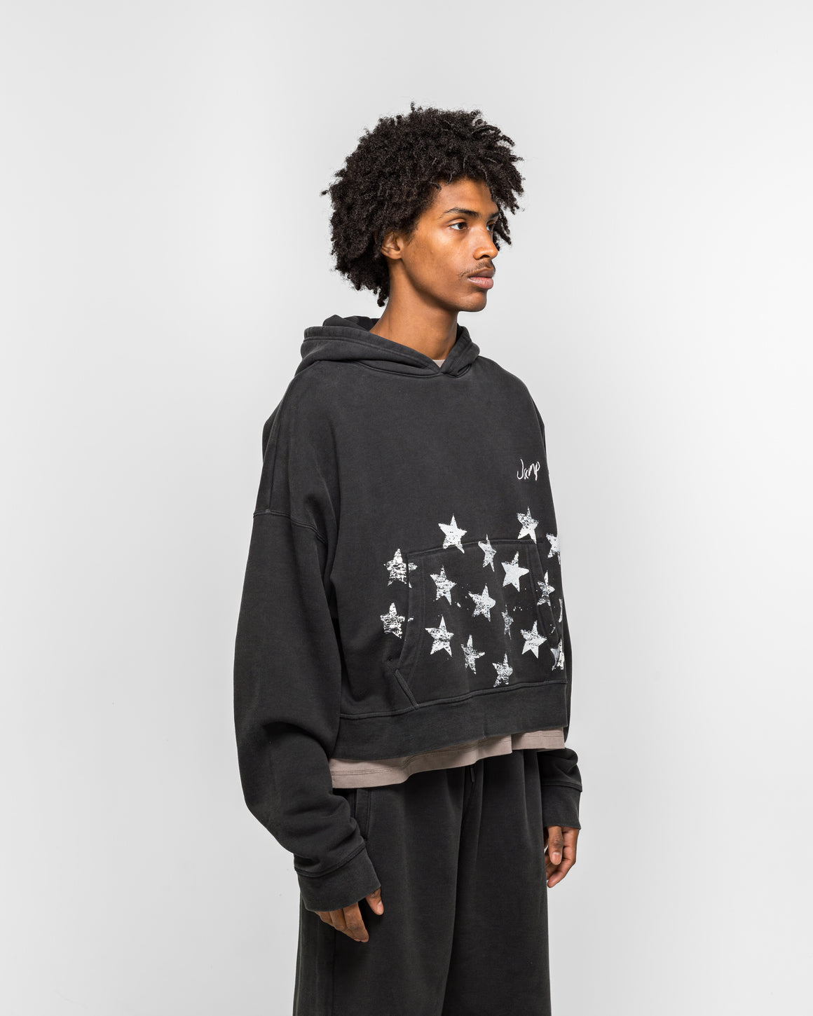Jordan - Crop Hoodie x FEAR - Black/Ivory - UP THERE