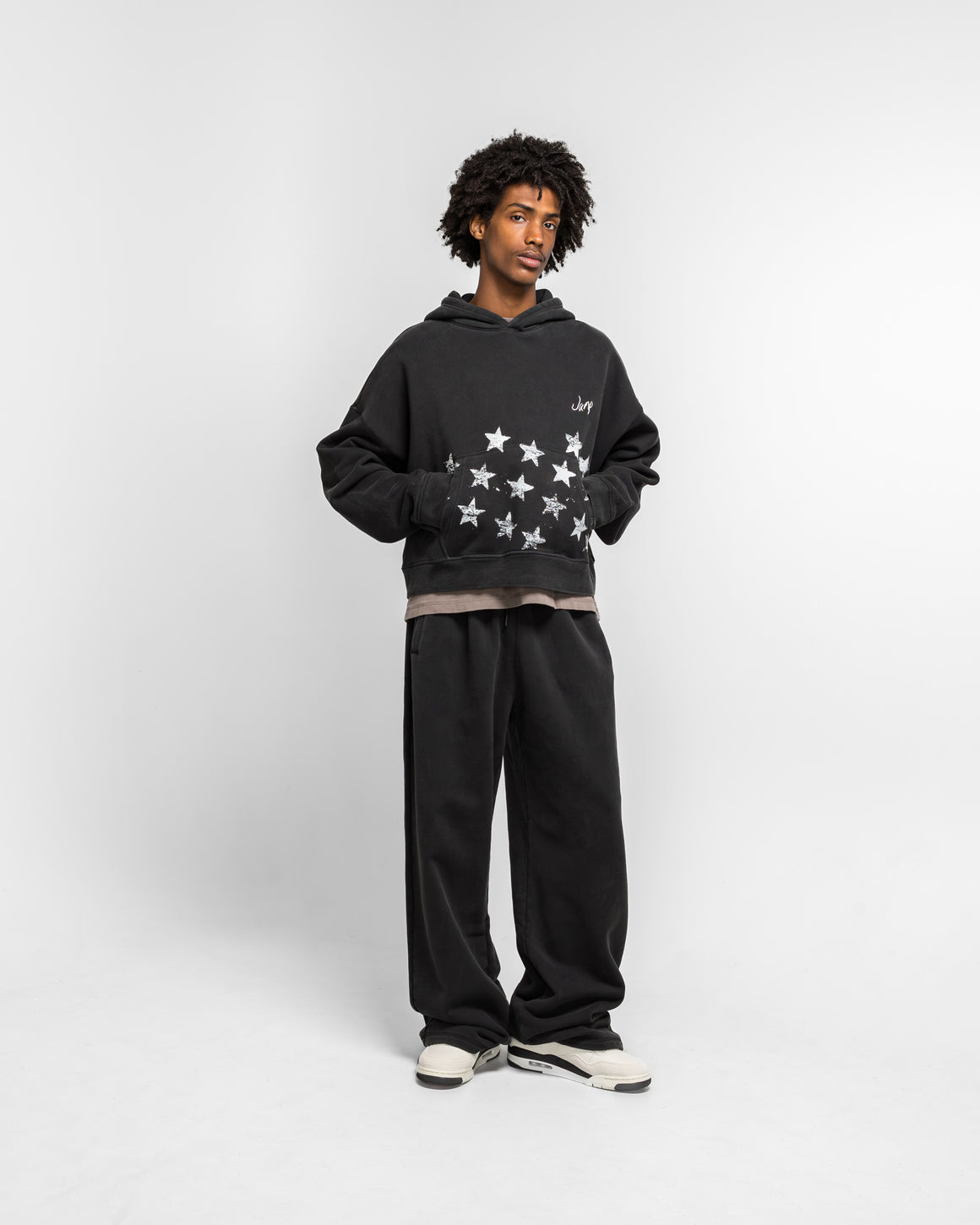 Jordan - Crop Hoodie x FEAR - Black/Ivory - UP THERE