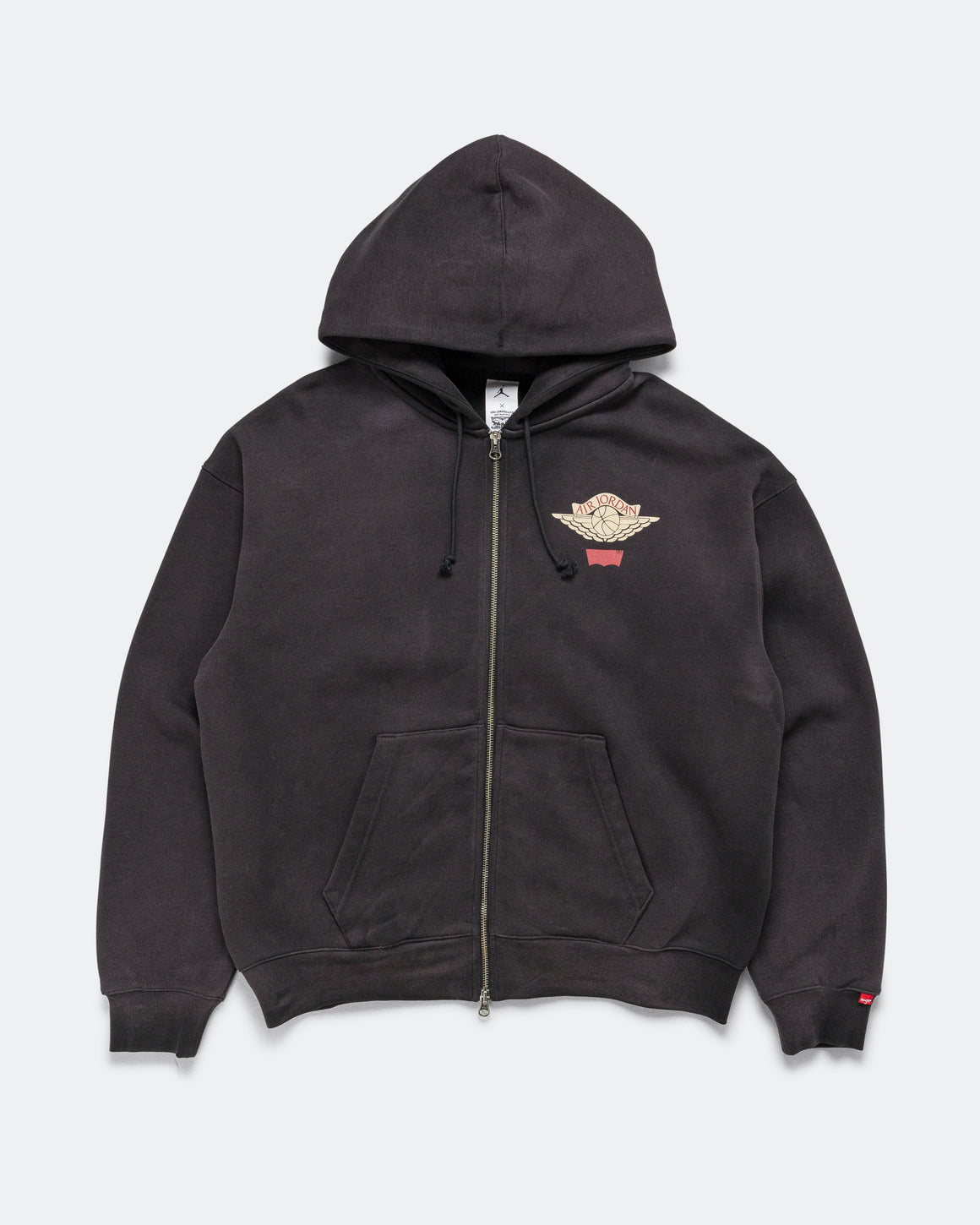 Jordan - Hoodie x Levis - Black/Pale Ivory-Gym Red - UP THERE